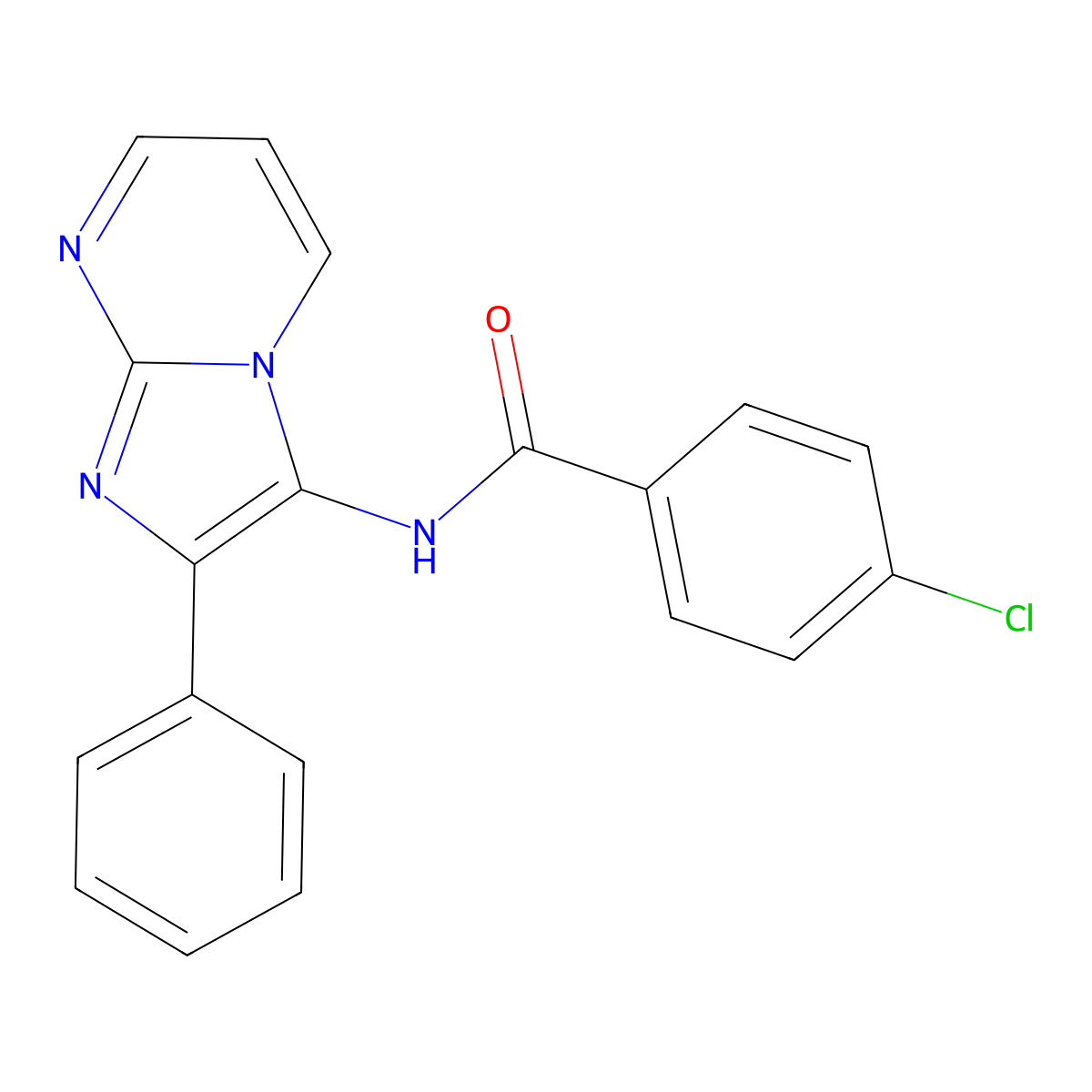 4-chloro-N-{2-phenylimidazo[1,2-a]pyrimidin-3-yl}benzamide molecular structure, CAS 314045-86-8