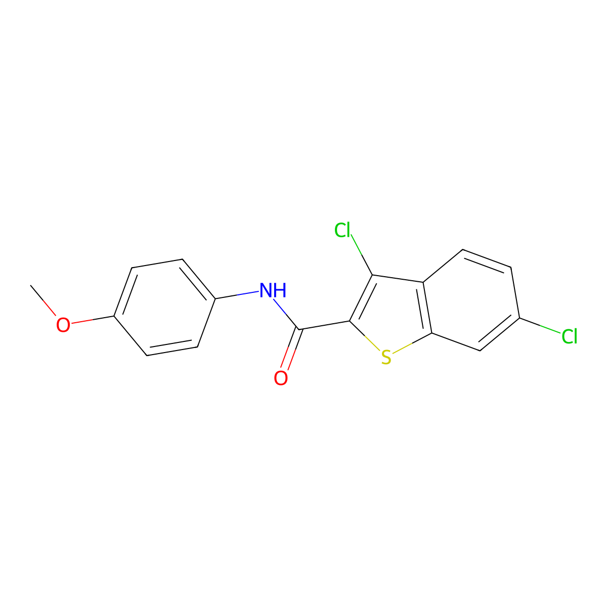 3,6-dichloro-N-(4-methoxyphenyl)-1-benzothiophene-2-carboxamide molecular structure, CAS 314045-96-0