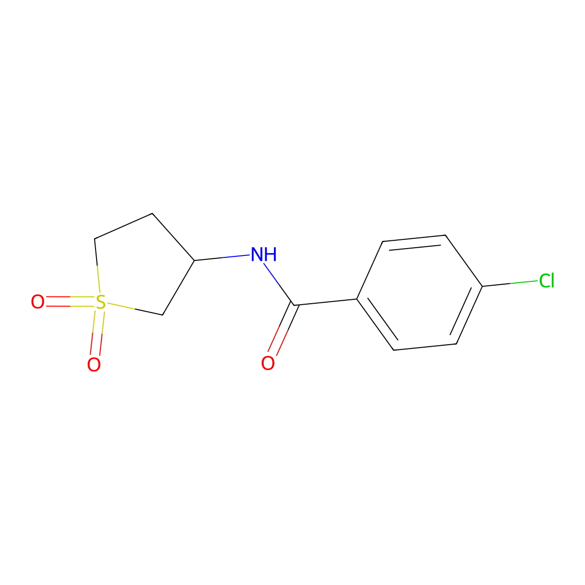 4-chloro-N-(1,1-dioxidotetrahydrothiophen-3-yl)benzamide molecular structure, CAS 314046-01-0