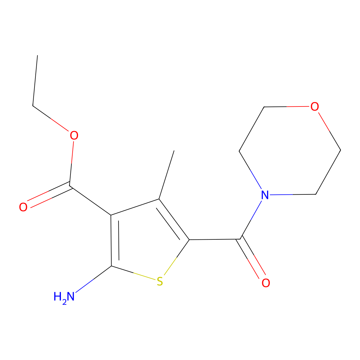 Ethyl 2-amino-4-methyl-5-(morpholine-4-carbonyl)thiophene-3-carboxylate molecular structure, CAS 314046-67-8