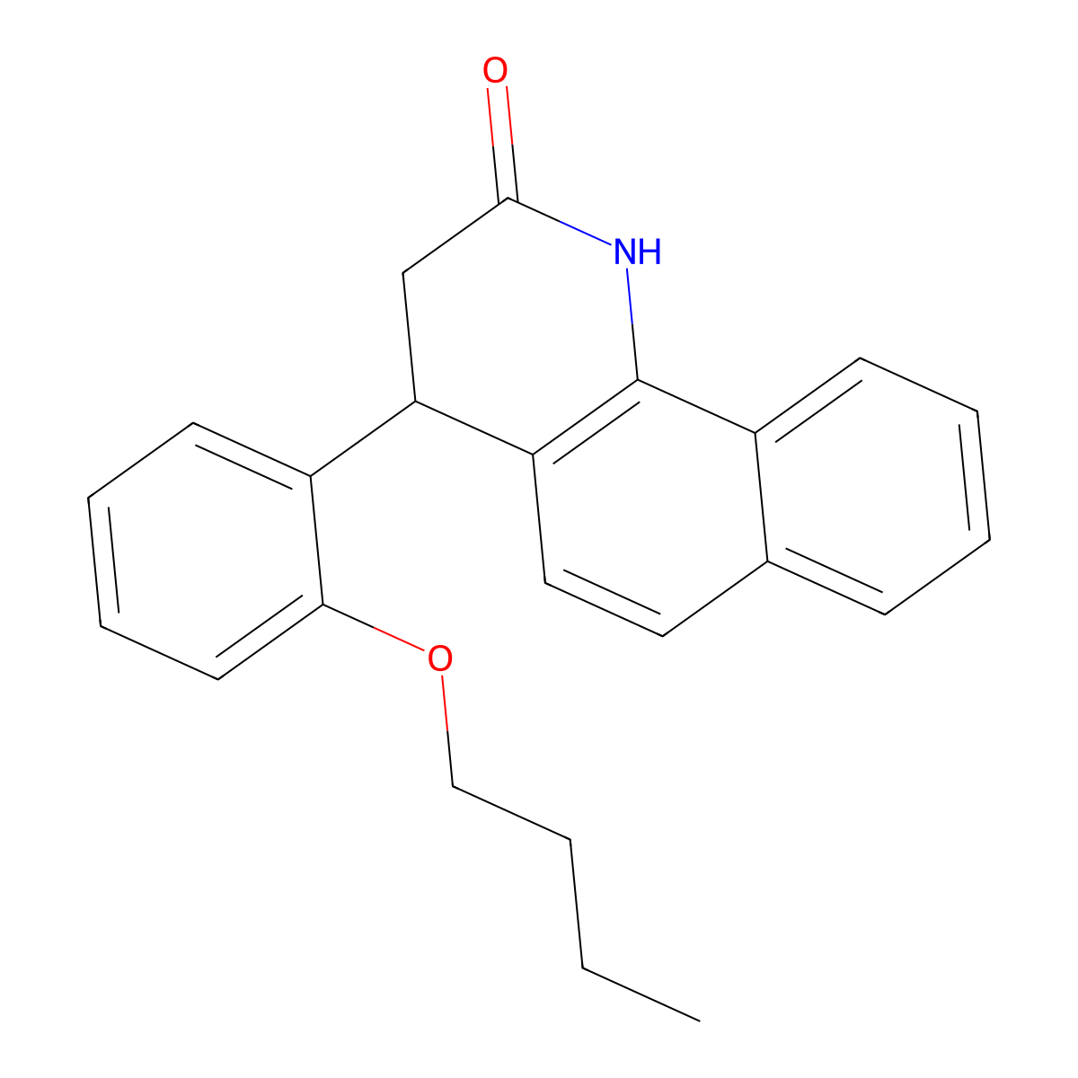 4-(2-Butoxyphenyl)-3,4-dihydrobenzo[h]quinolin-2(1H)-one molecular structure, CAS 314046-68-9