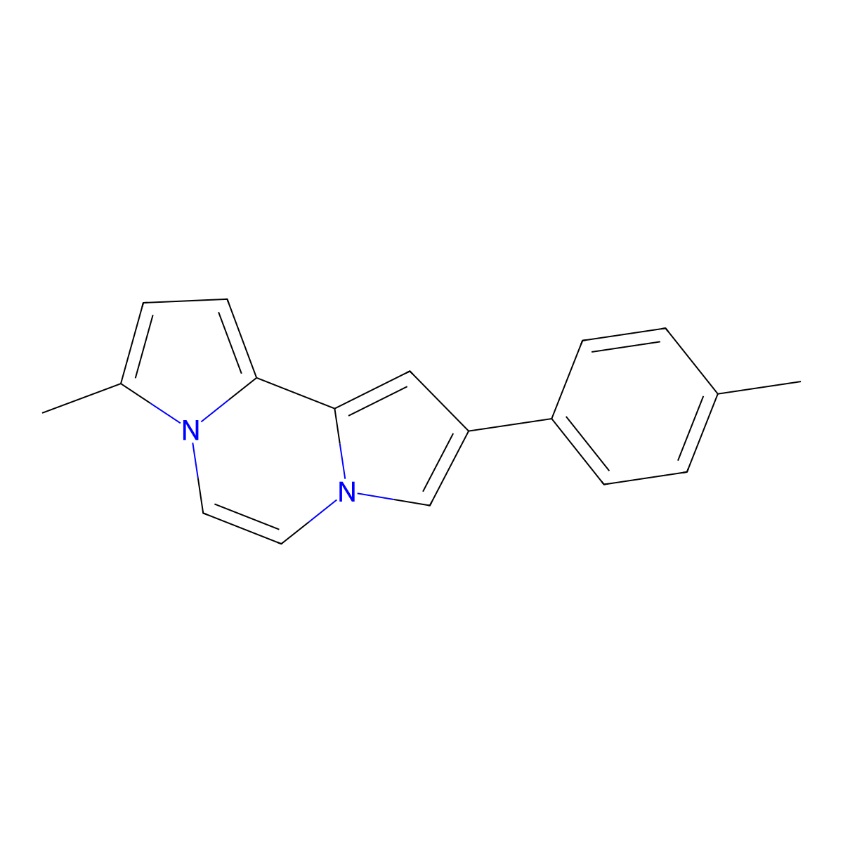 8-Methyl-2-(4-methylphenyl)dipyrrolo[1,2-a:2,1-c]pyrazine molecular structure, CAS 314047-30-8