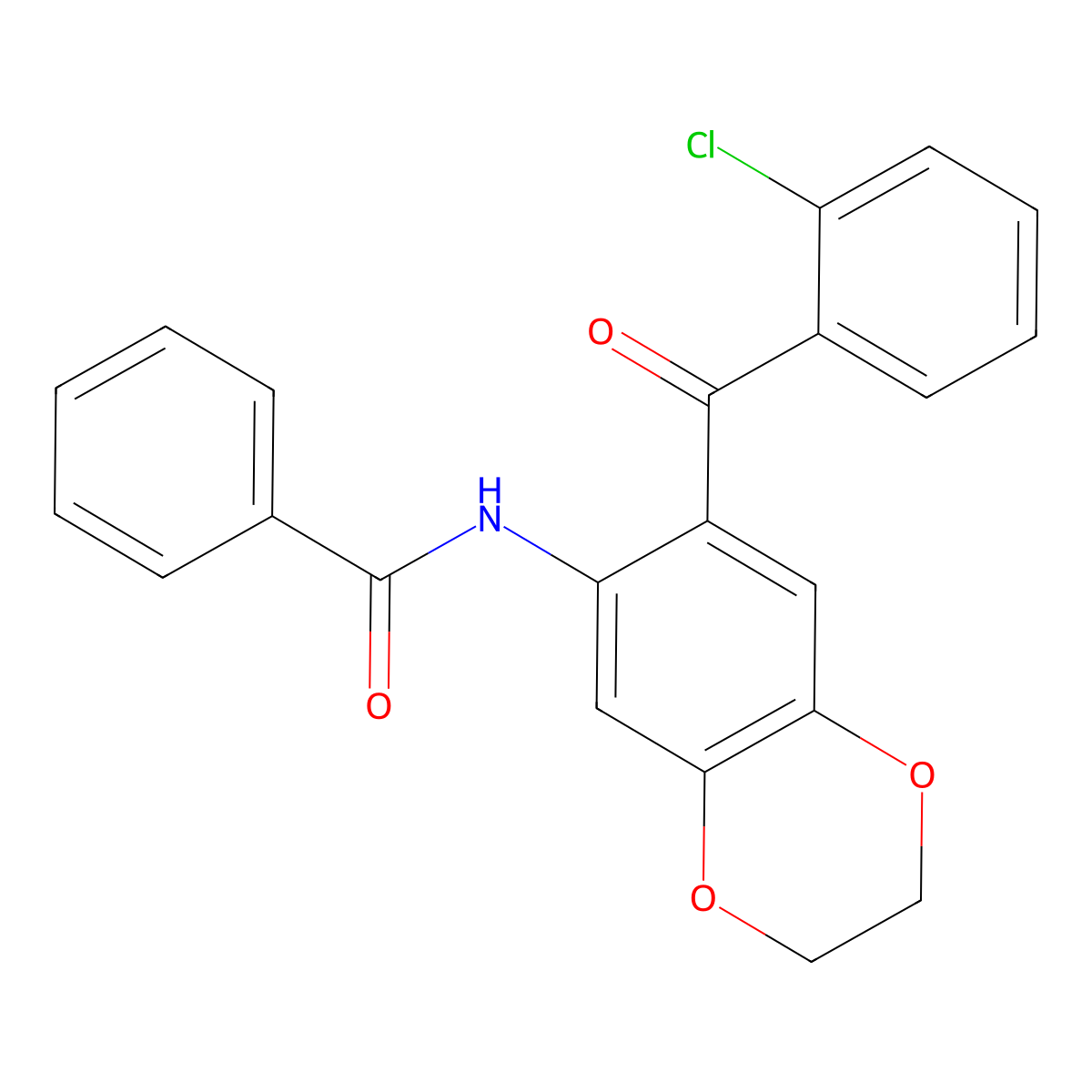 N-[7-(2-chlorobenzoyl)-2,3-dihydro-1,4-benzodioxin-6-yl]benzamide molecular structure, CAS 314047-33-1