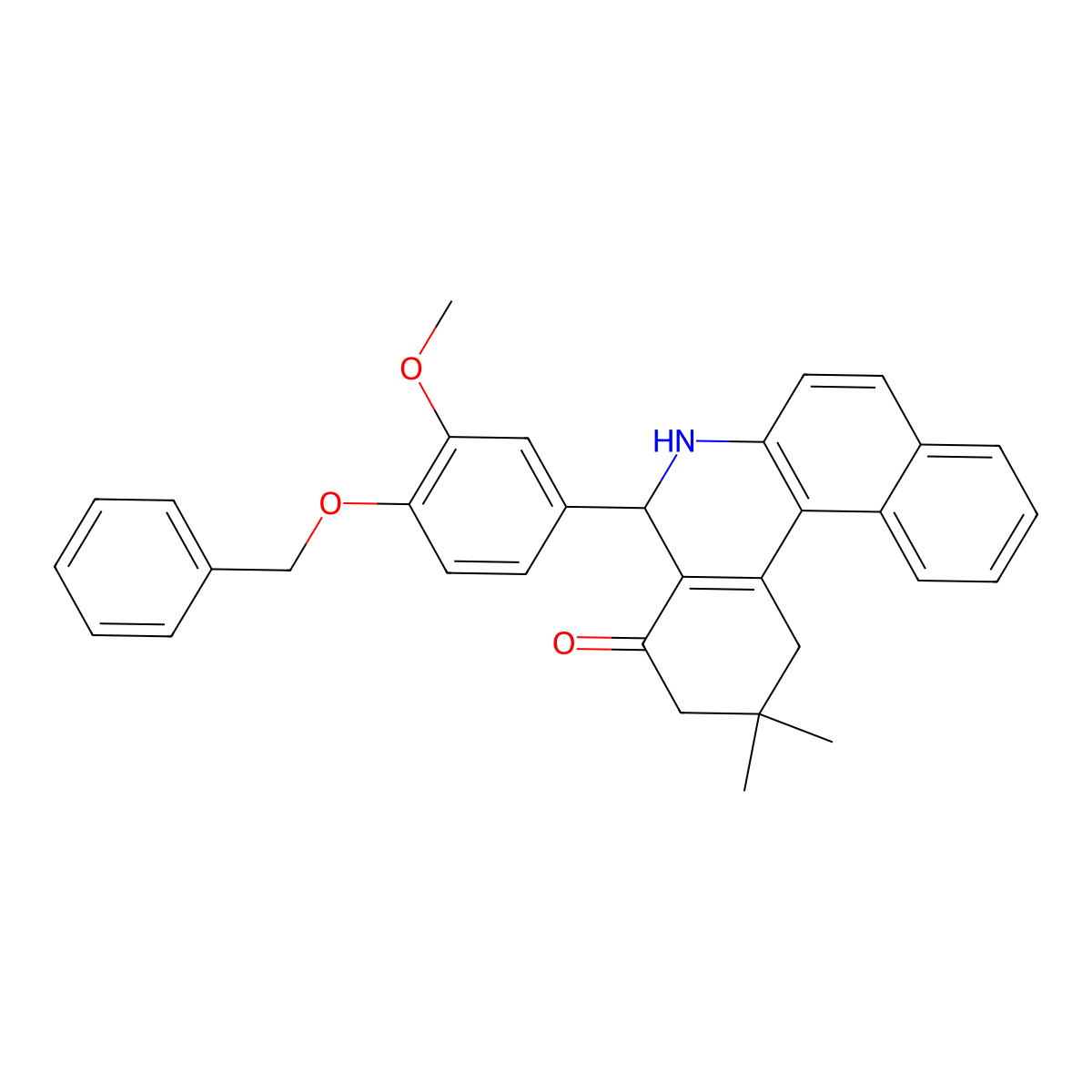 5-(3-Methoxy-4-phenylmethoxyphenyl)-2,2-dimethyl-1,3,5,6-tetrahydrobenzo[a]phenanthridin-4-one molecular structure, CAS 314047-41-1