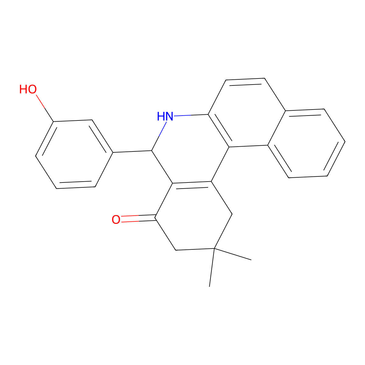 5-(3-Hydroxyphenyl)-2,2-dimethyl-2,3,5,6-tetrahydrobenzo[a]phenanthridin-4(1H)-one molecular structure, CAS 314047-50-2