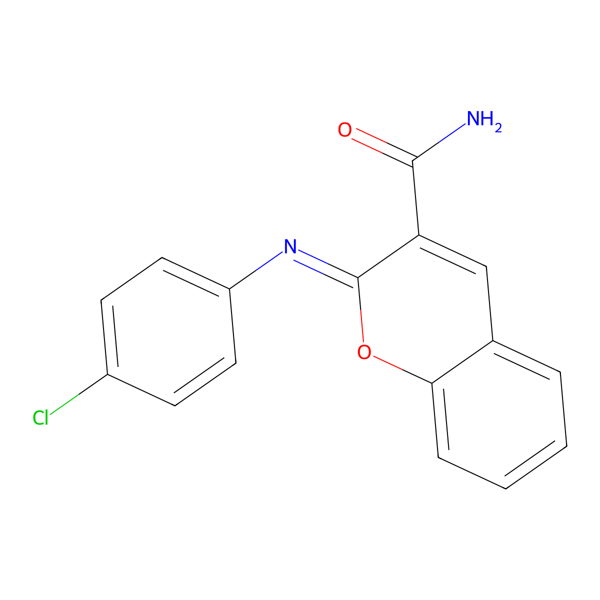 (2Z)-2-[(4-chlorophenyl)imino]-2H-chromene-3-carboxamide molecular structure, CAS 314048-22-1