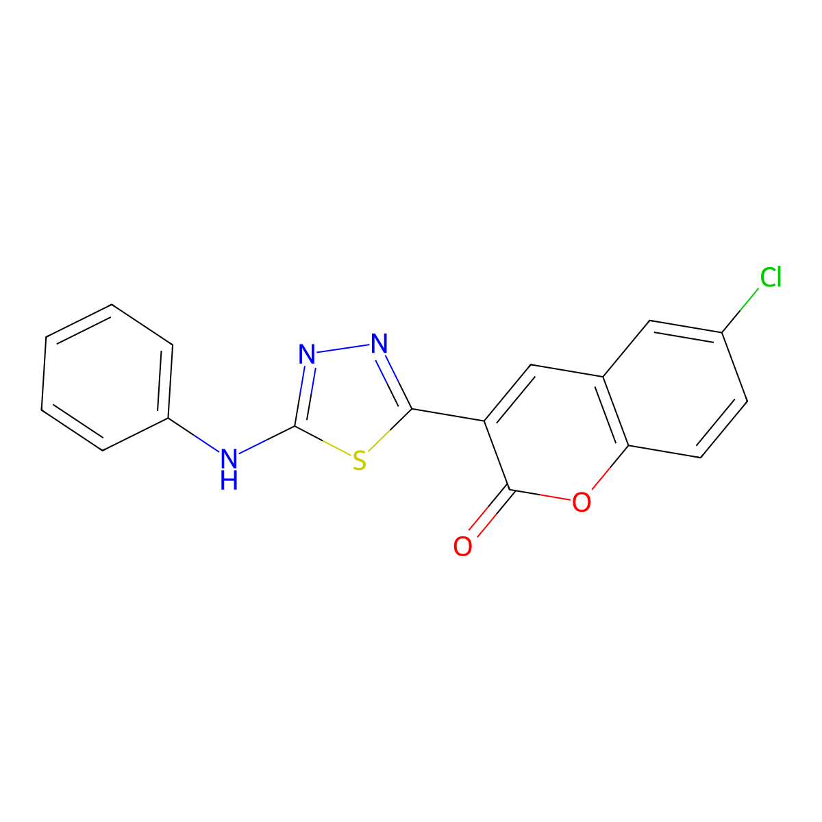 6-chloro-3-(5-(phenylamino)-1,3,4-thiadiazol-2-yl)-2H-chromen-2-one molecular structure, CAS 314048-26-5