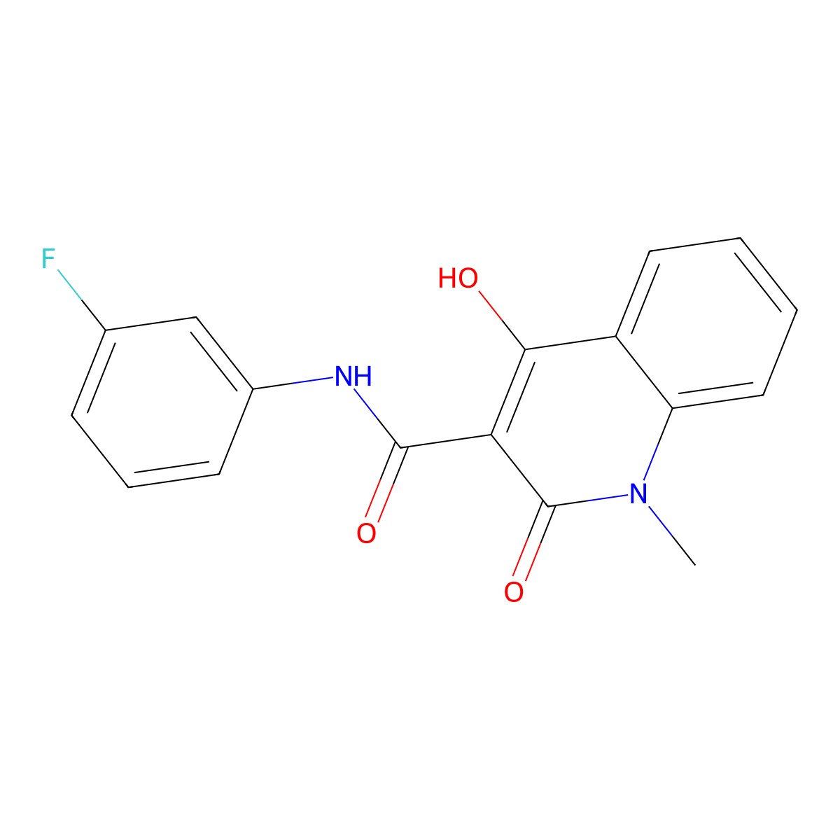 N-(3-fluorophenyl)-4-hydroxy-1-methyl-2-oxo-1,2-dihydroquinoline-3-carboxamide molecular structure, CAS 314048-36-7