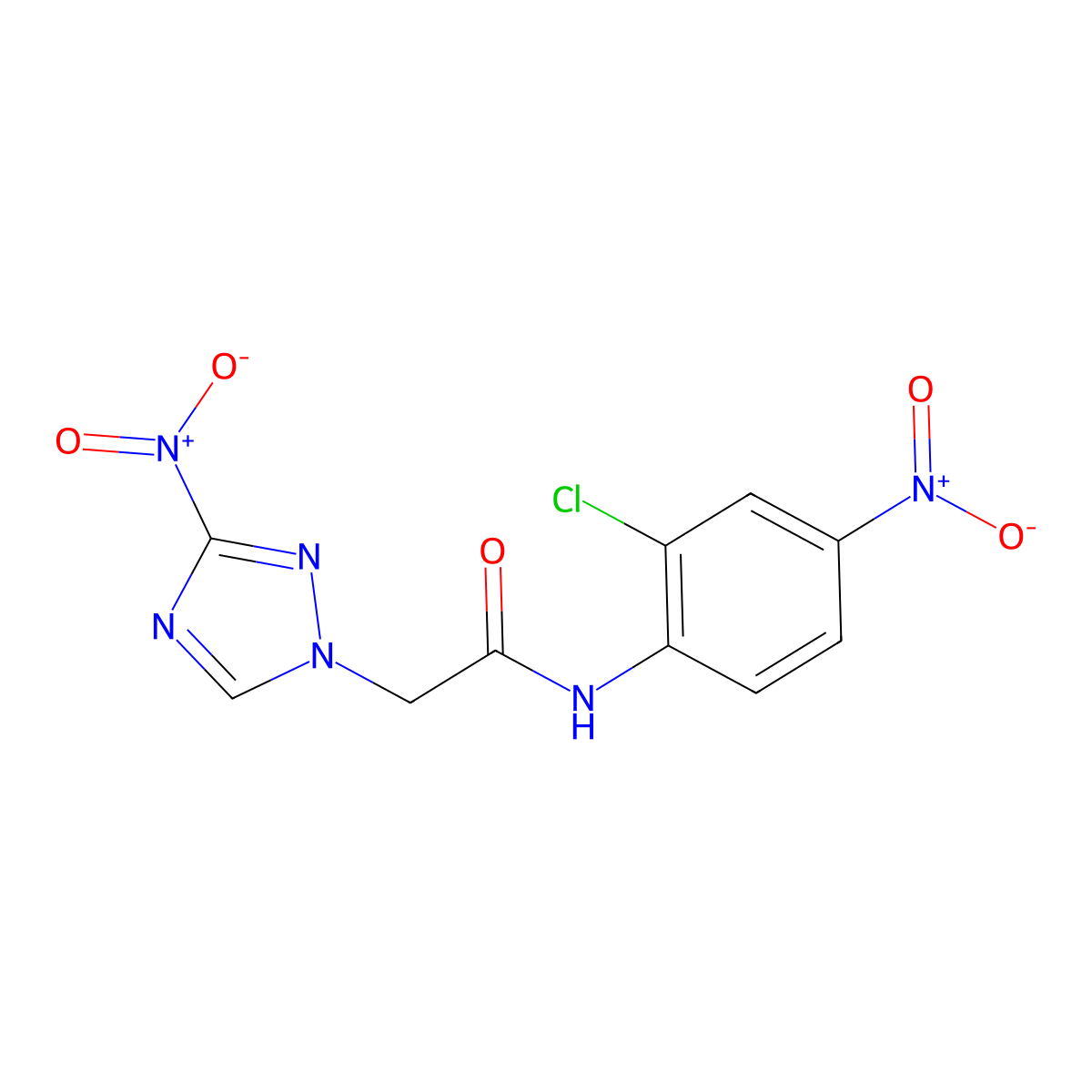 N-(2-chloro-4-nitrophenyl)-2-(3-nitro-1H-1,2,4-triazol-1-yl)acetamide molecular structure, CAS 314048-54-9