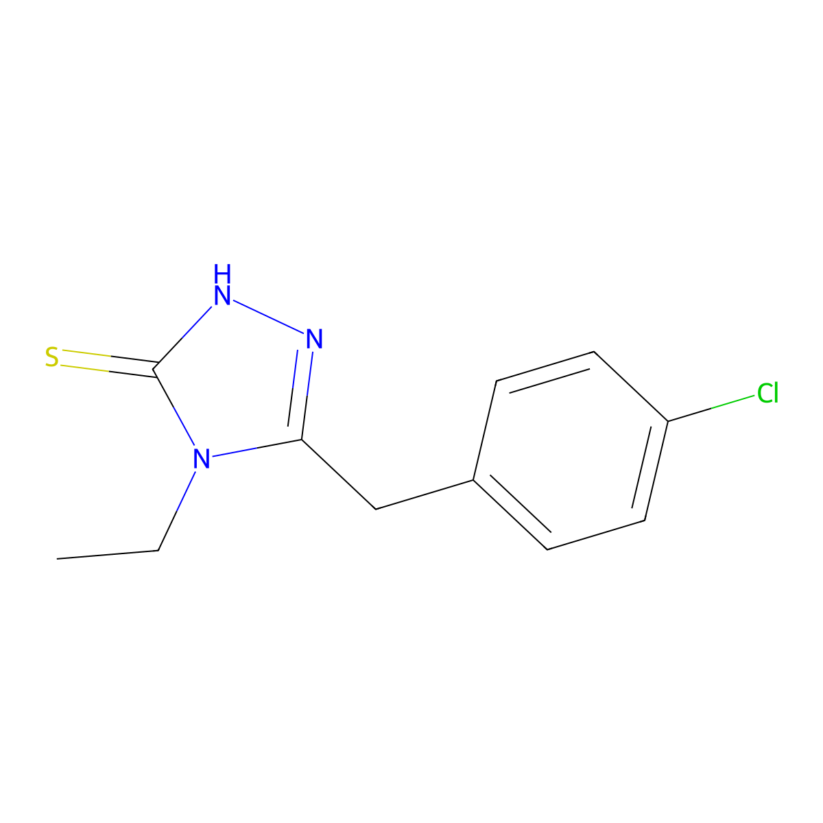 5-(4-chlorobenzyl)-4-ethyl-4H-1,2,4-triazole-3-thiol molecular structure, CAS 31405-23-9