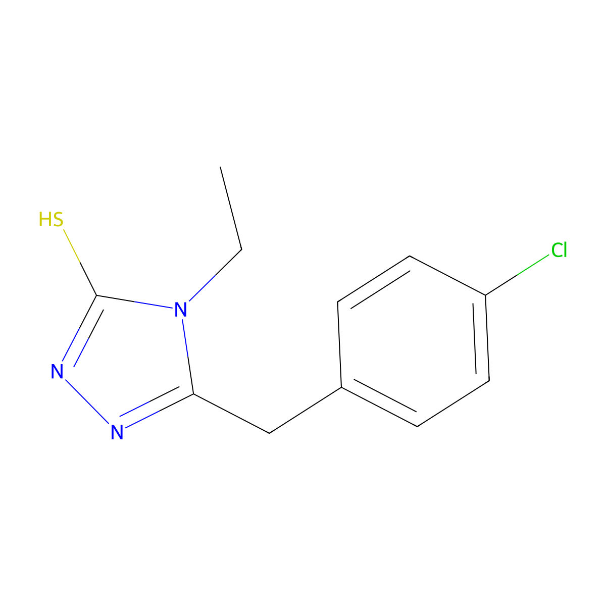 5-(4-chlorobenzyl)-4-ethyl-4H-1,2,4-triazole-3-thiol molecular structure, CAS 31405-23-9