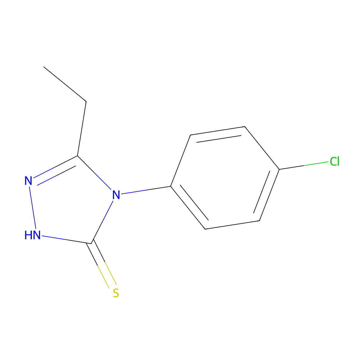 4-(4-chlorophenyl)-5-ethyl-4H-1,2,4-triazole-3-thiol molecular structure, CAS 31405-27-3