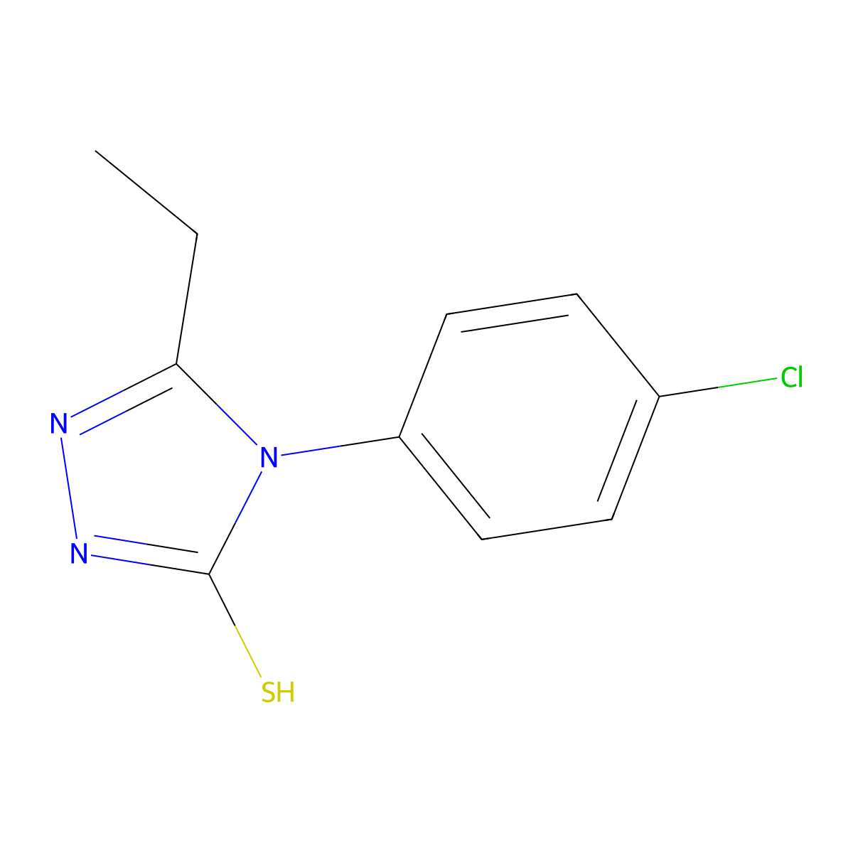 4-(4-chlorophenyl)-5-ethyl-4H-1,2,4-triazole-3-thiol molecular structure, CAS 31405-27-3