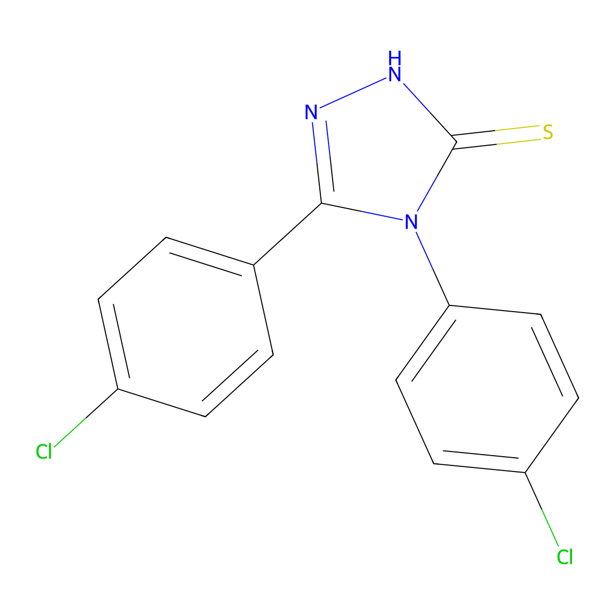 4,5-Bis(4-chlorophenyl)-4h-1,2,4-triazole-3-thiol molecular structure, CAS 31405-28-4