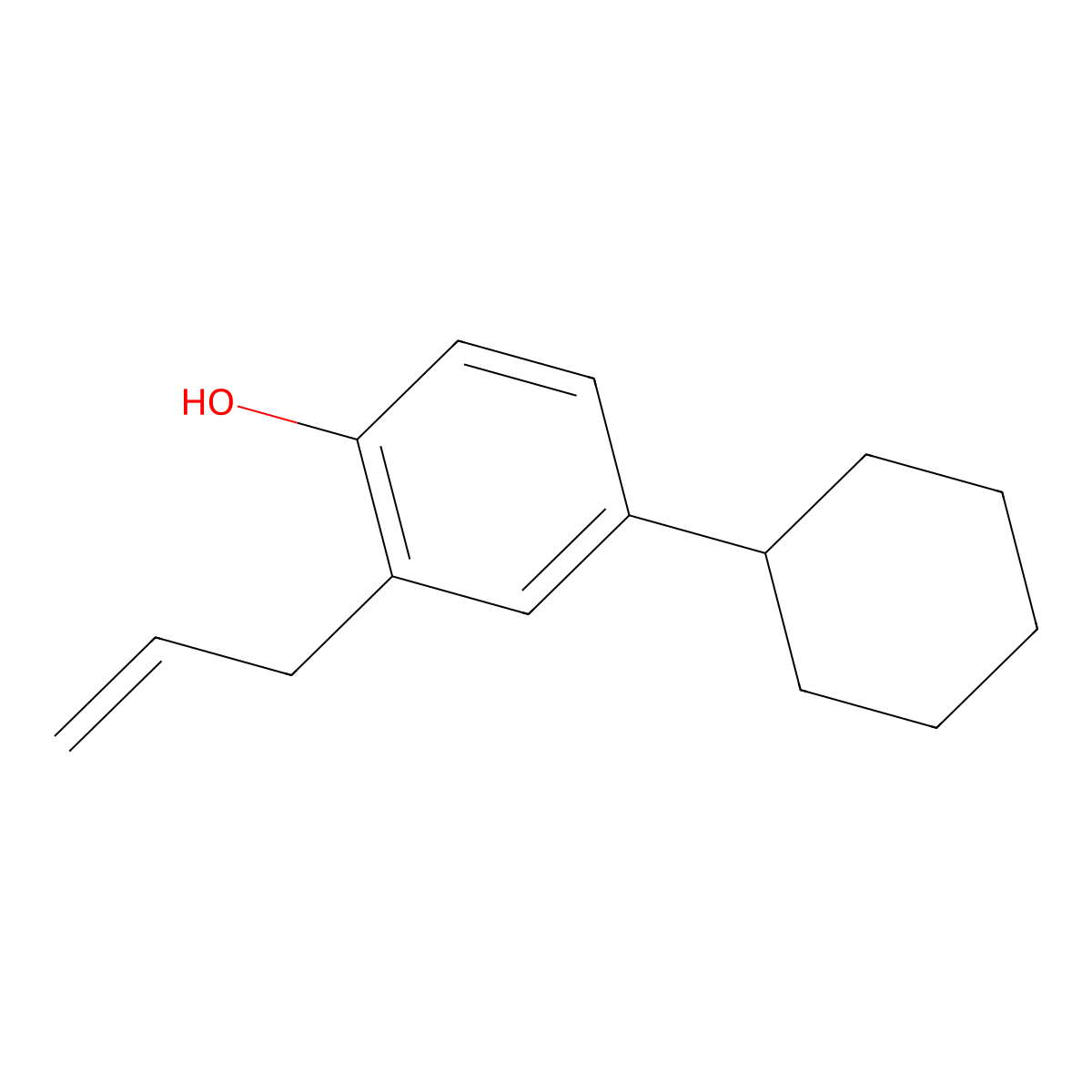 2-Allyl-4-cyclohexylphenol molecular structure, CAS 314050-89-0
