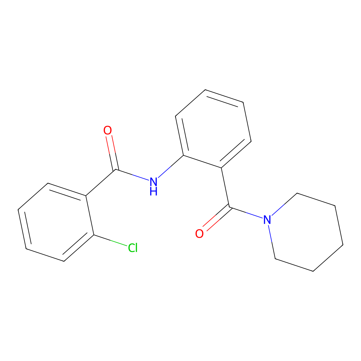 2-chloro-N-[2-(piperidine-1-carbonyl)phenyl]benzamide molecular structure, CAS 314052-04-5