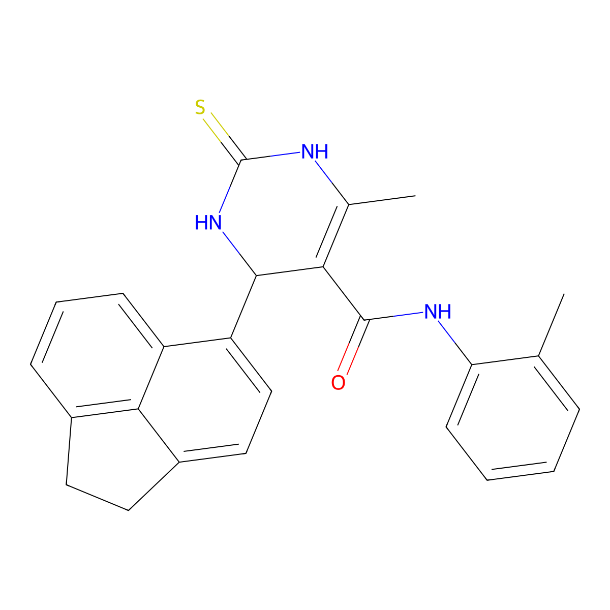 4-(1,2-dihydroacenaphthylen-5-yl)-6-methyl-N-(2-methylphenyl)-2-sulfanylidene-3,4-dihydro-1H-pyrimidine-5-carboxamide molecular structure, CAS 314052-36-3