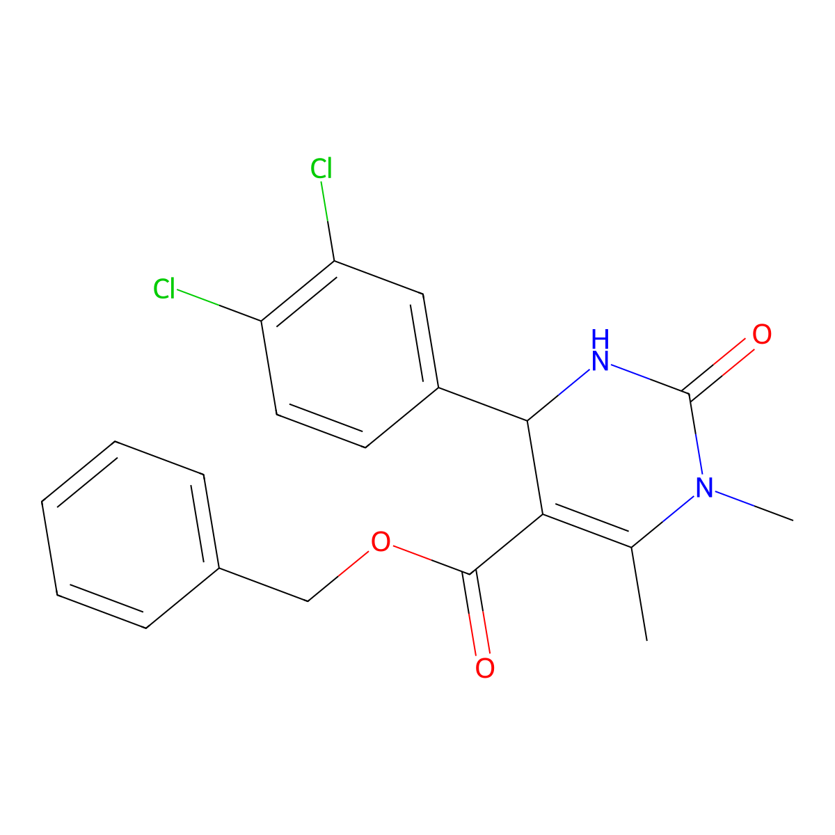 Benzyl 4-(3,4-dichlorophenyl)-1,6-dimethyl-2-oxo-1,2,3,4-tetrahydro-5-pyrimidinecarboxylate molecular structure, CAS 314052-42-1