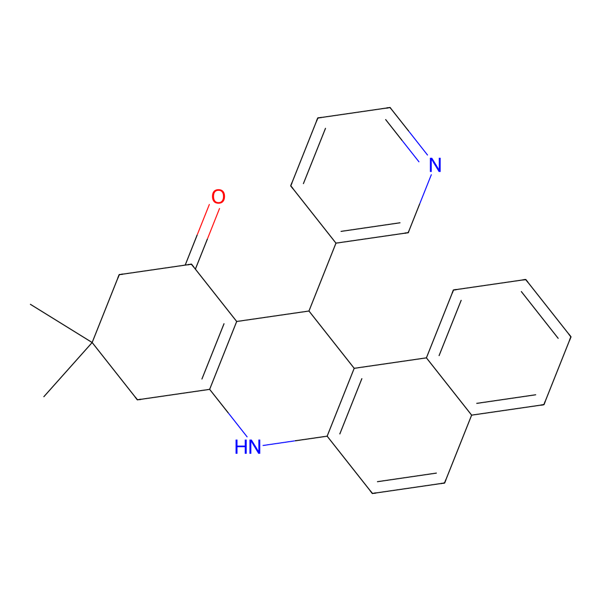 9,9-Dimethyl-12-pyridin-3-yl-7,8,10,12-tetrahydrobenzo[a]acridin-11-one molecular structure, CAS 314052-43-2