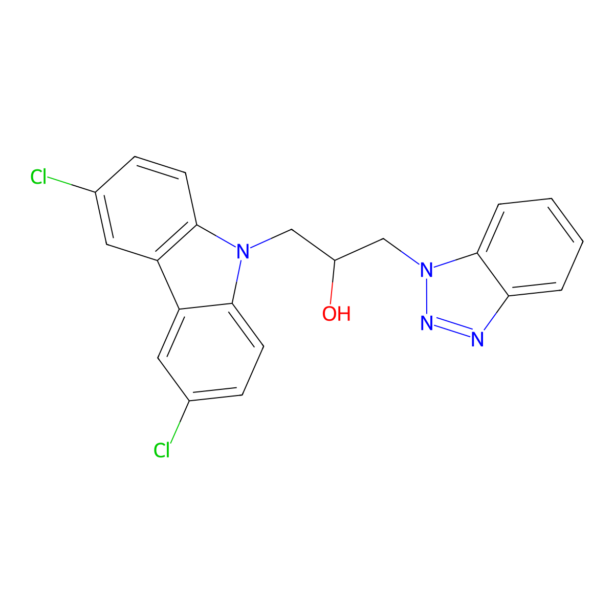 1-(1H-benzotriazol-1-yl)-3-(3,6-dichloro-9H-carbazol-9-yl)propan-2-ol molecular structure, CAS 314052-86-3