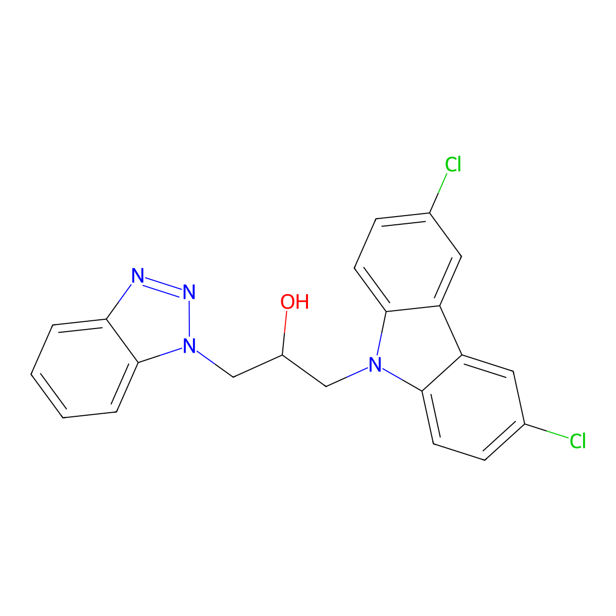 1-(1H-benzotriazol-1-yl)-3-(3,6-dichloro-9H-carbazol-9-yl)propan-2-ol molecular structure, CAS 314052-86-3