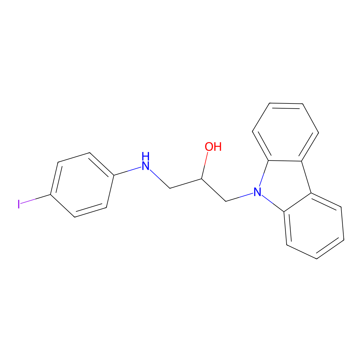 1-(9H-carbazol-9-yl)-3-[(4-iodophenyl)amino]propan-2-ol molecular structure, CAS 314052-87-4
