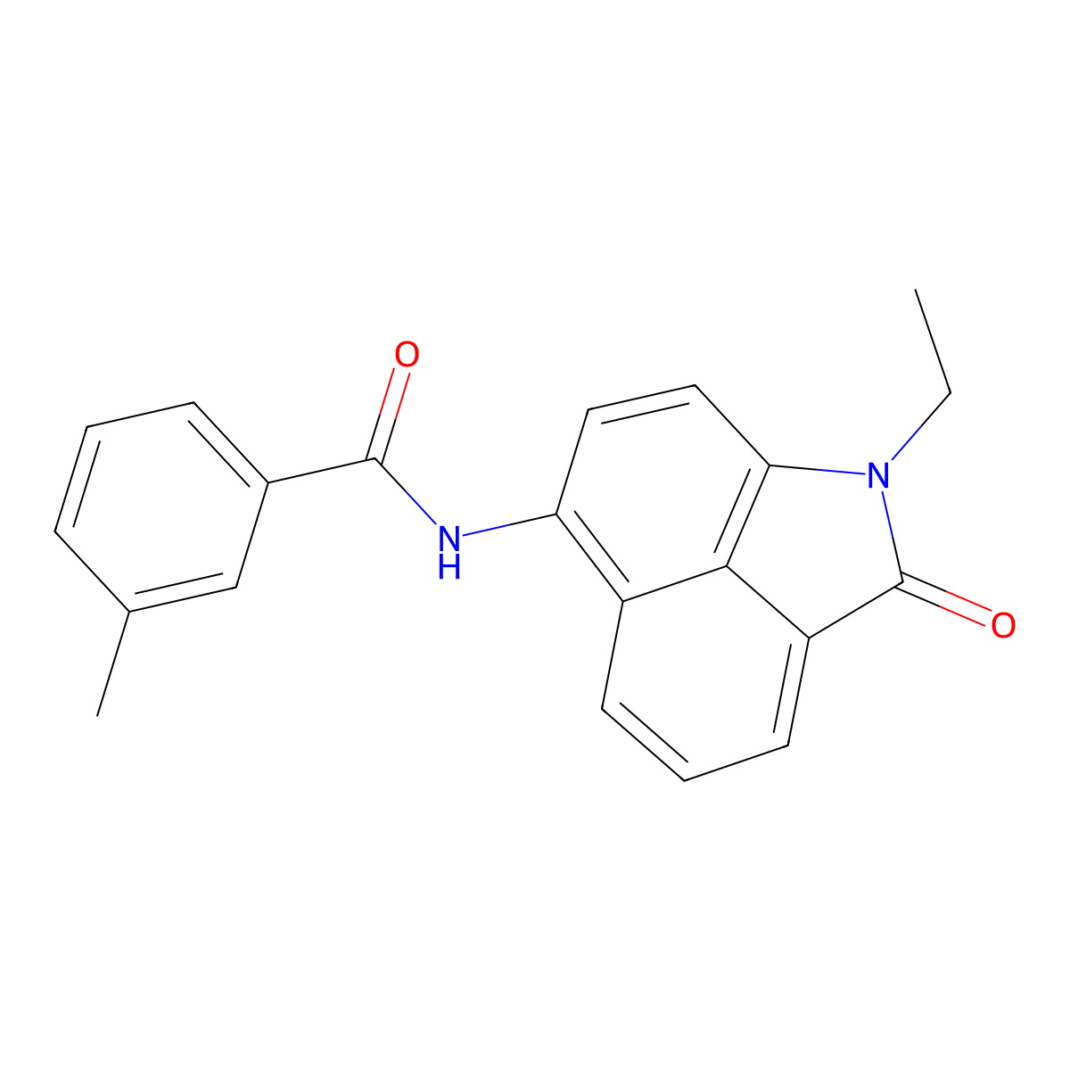 N-(1-ethyl-2-oxo-1,2-dihydrobenzo[cd]indol-6-yl)-3-methylbenzamide molecular structure, CAS 314053-38-8