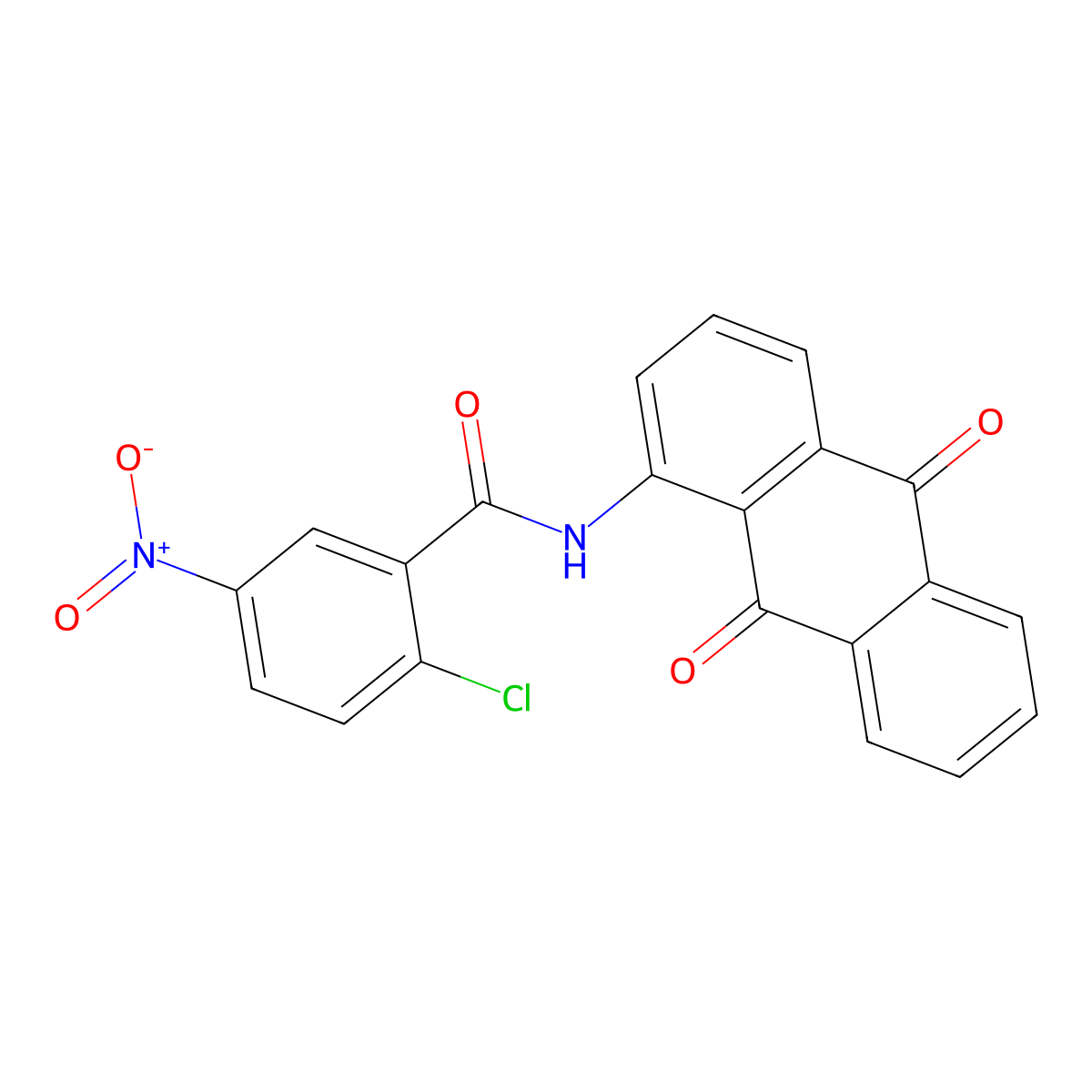 2-chloro-N-(9,10-dioxo-9,10-dihydroanthracen-1-yl)-5-nitrobenzamide molecular structure, CAS 314053-39-9