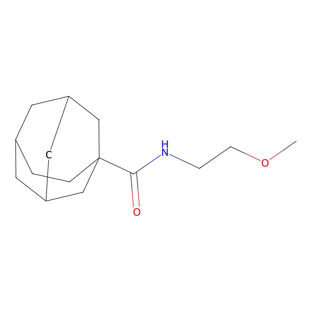 N-(2-methoxyethyl)tricyclo[4.3.1.1~3,8~]undecane-3-carboxamide molecular structure, CAS 314053-47-9