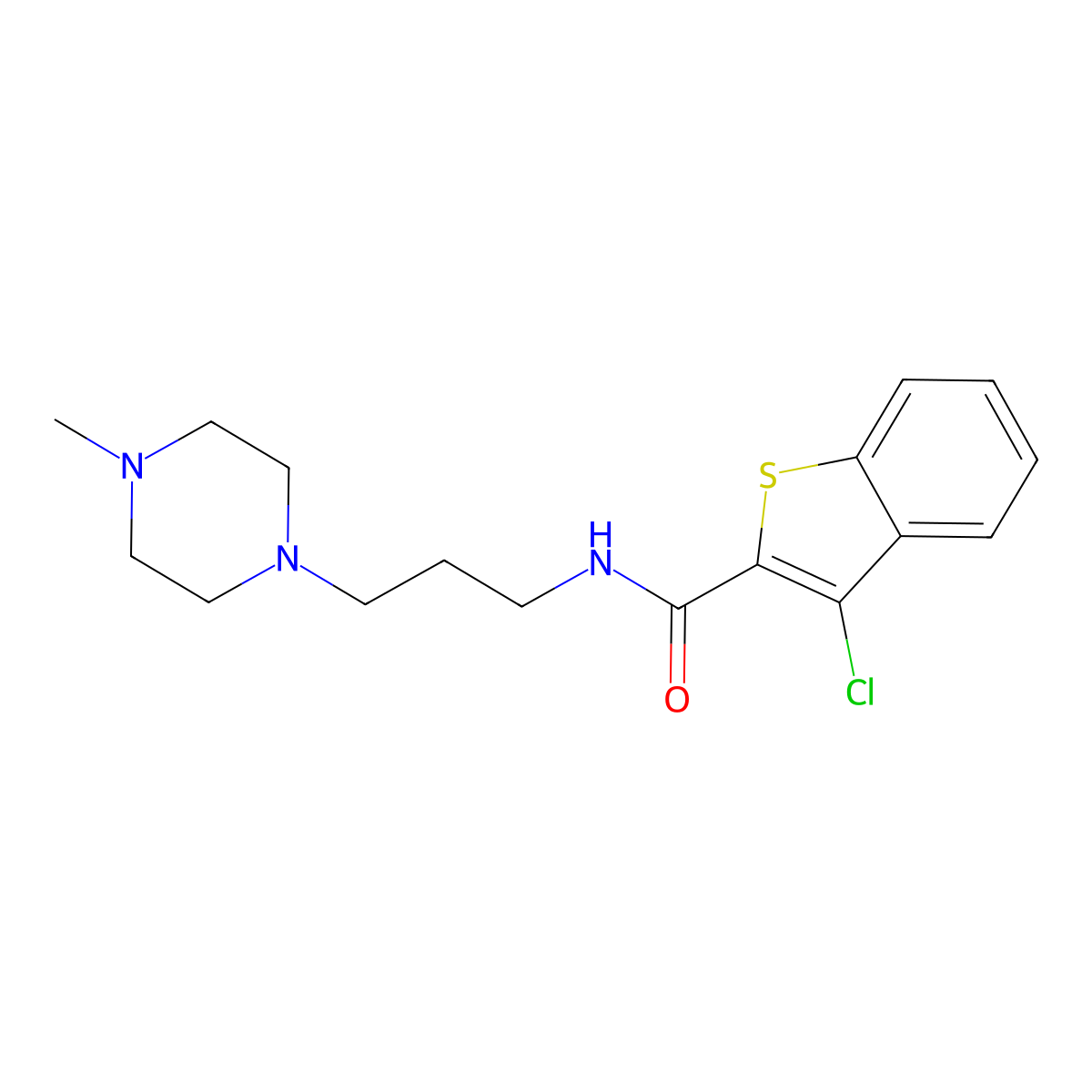 3-chloro-N-[3-(4-methylpiperazin-1-yl)propyl]-1-benzothiophene-2-carboxamide molecular structure, CAS 314053-49-1