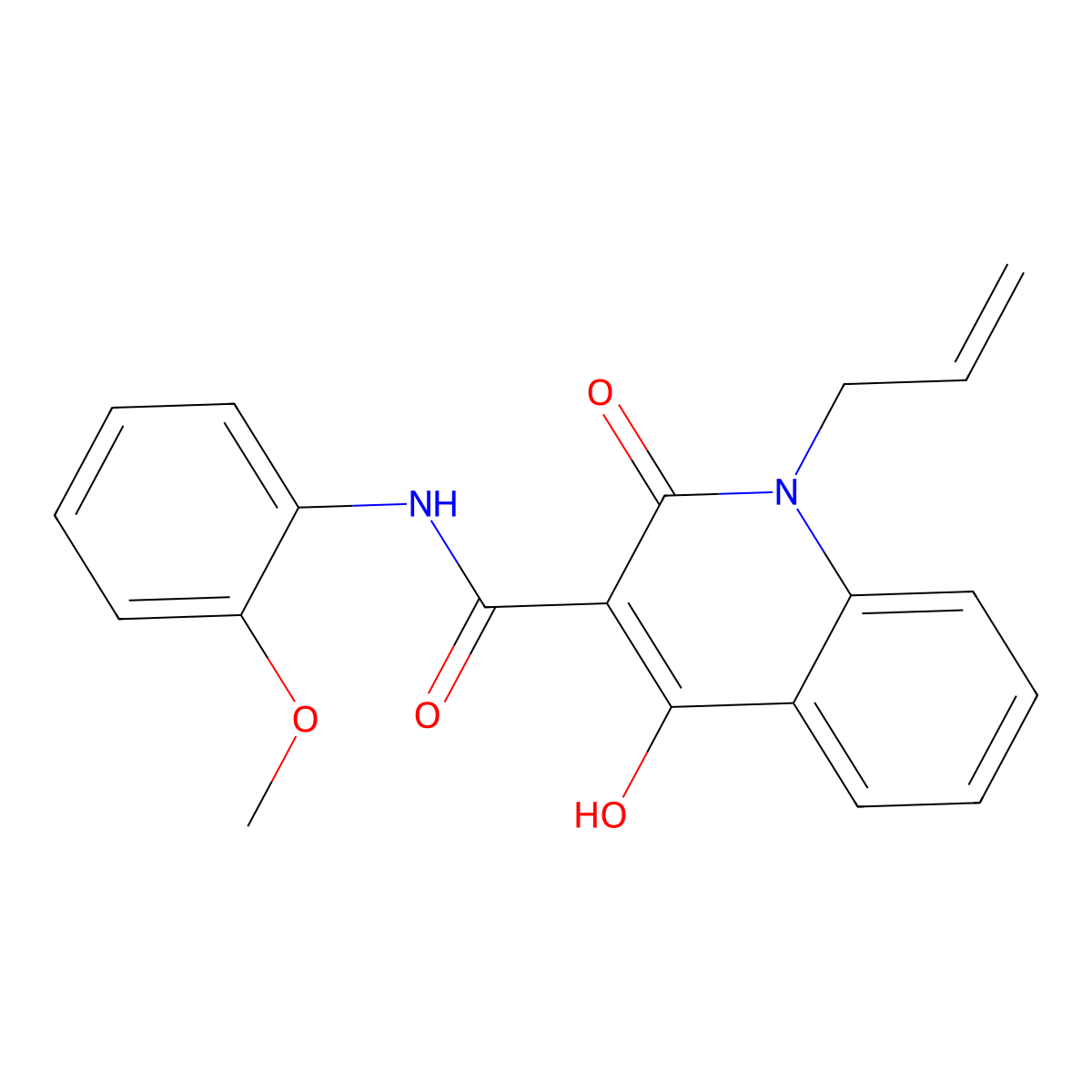 1-allyl-4-hydroxy-N-(2-methoxyphenyl)-2-oxo-quinoline-3-carboxamide molecular structure, CAS 314053-51-5