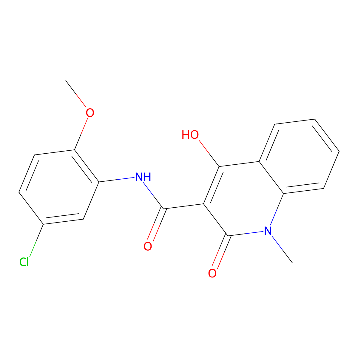 N-(5-chloro-2-methoxyphenyl)-4-hydroxy-1-methyl-2-oxo-1,2-dihydroquinoline-3-carboxamide molecular structure, CAS 314053-52-6