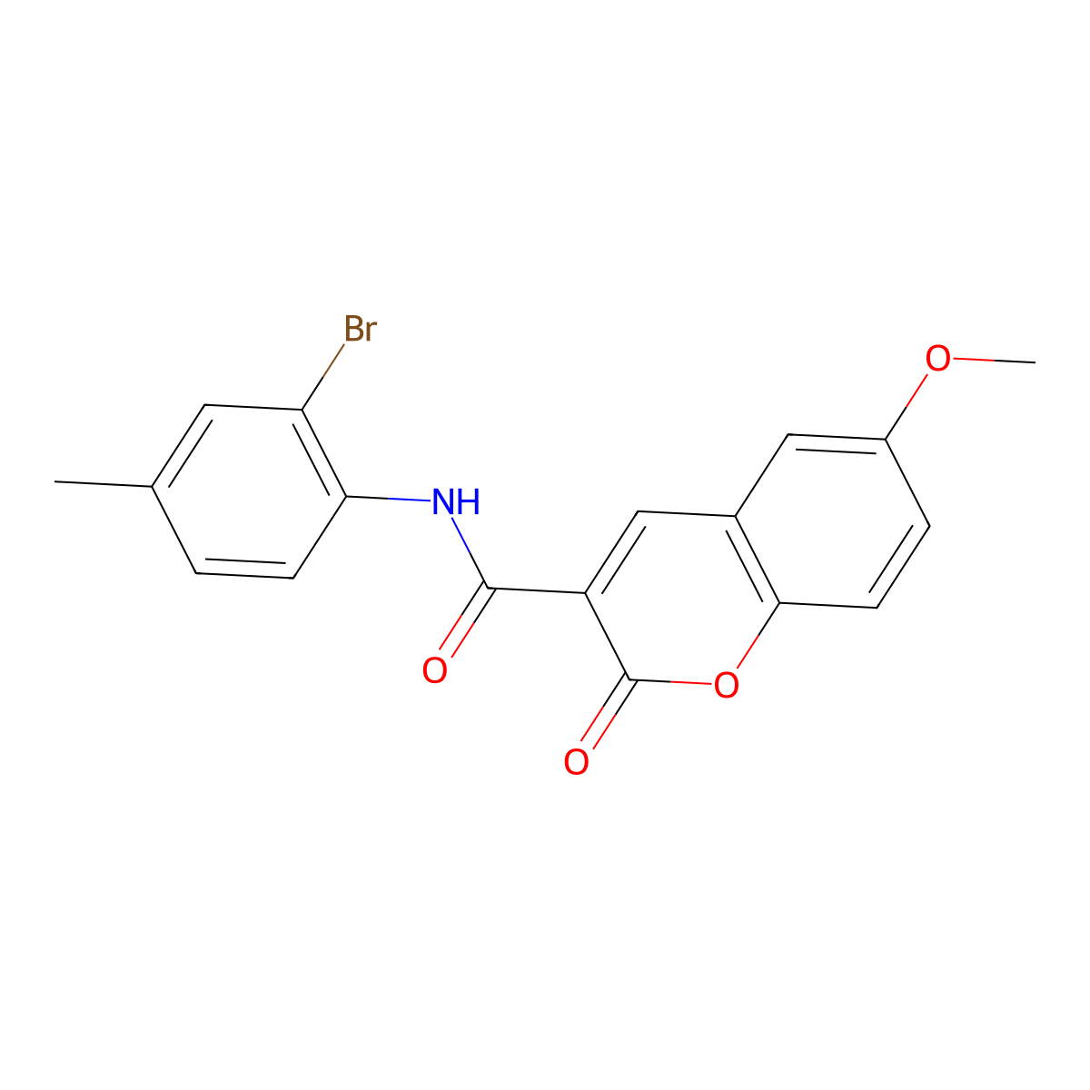 N-(2-bromo-4-methylphenyl)-6-methoxy-2-oxo-2H-chromene-3-carboxamide molecular structure, CAS 314053-57-1