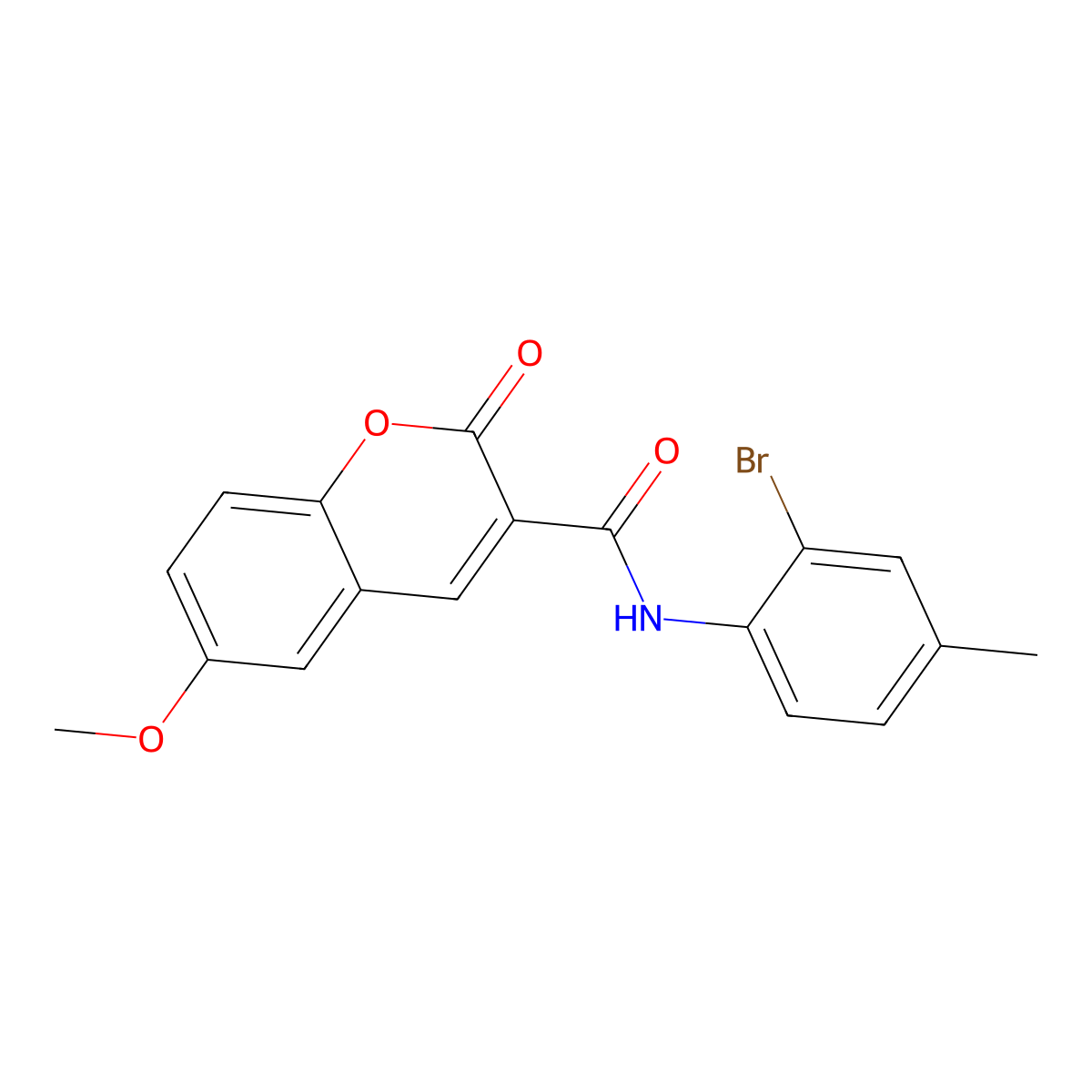 N-(2-bromo-4-methylphenyl)-6-methoxy-2-oxo-2H-chromene-3-carboxamide molecular structure, CAS 314053-57-1