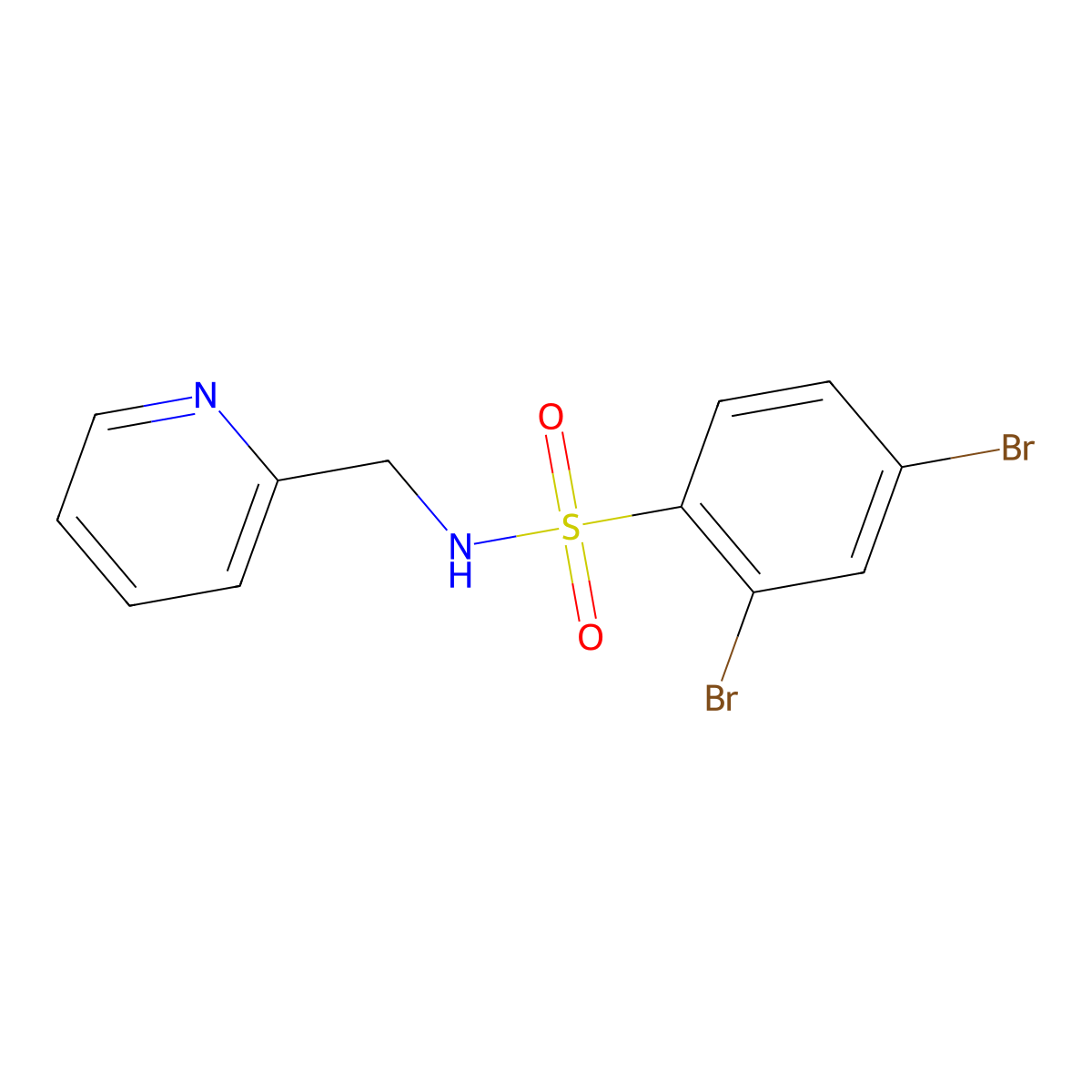 2,4-dibromo-N-(pyridin-2-ylmethyl)benzenesulfonamide molecular structure, CAS 314053-61-7