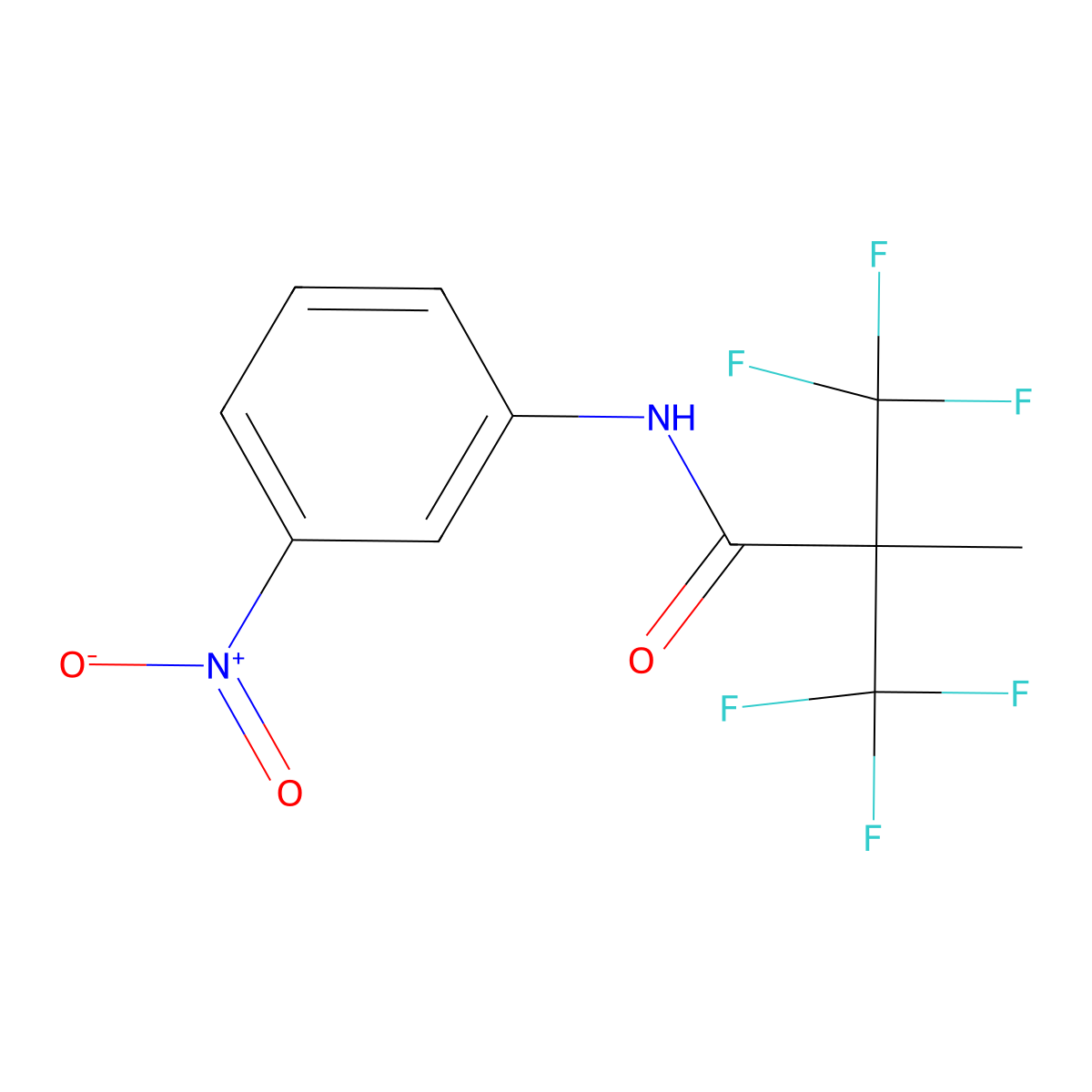3,3,3-trifluoro-2-methyl-N-(3-nitrophenyl)-2-(trifluoromethyl)propanamide molecular structure, CAS 314053-69-5