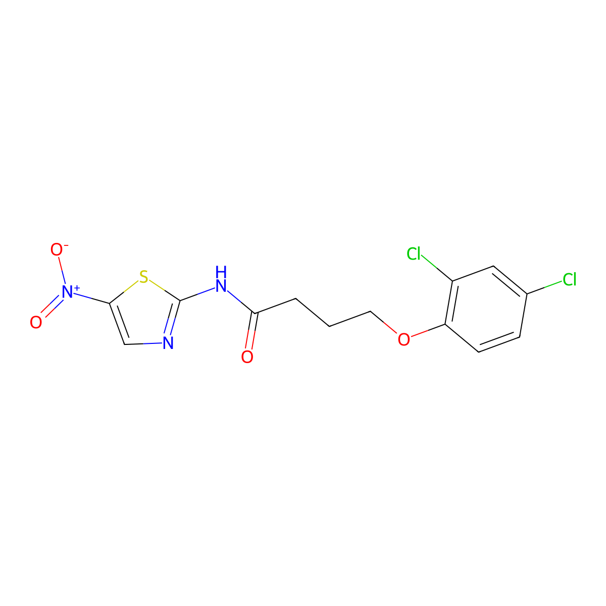 4-(2,4-dichlorophenoxy)-N-(5-nitro-1,3-thiazol-2-yl)butanamide molecular structure, CAS 314053-82-2
