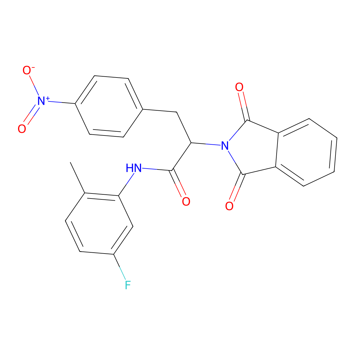 2-(1,3-dioxo-1,3-dihydro-2H-isoindol-2-yl)-N-(5-fluoro-2-methylphenyl)-3-{4-nitrophenyl}propanamide molecular structure, CAS 314053-85-5