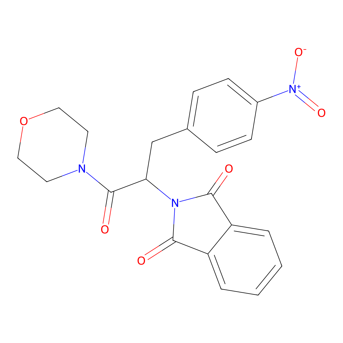 2-(1-Morpholino-3-(4-nitrophenyl)-1-oxopropan-2-yl)isoindoline-1,3-dione molecular structure, CAS 314053-86-6