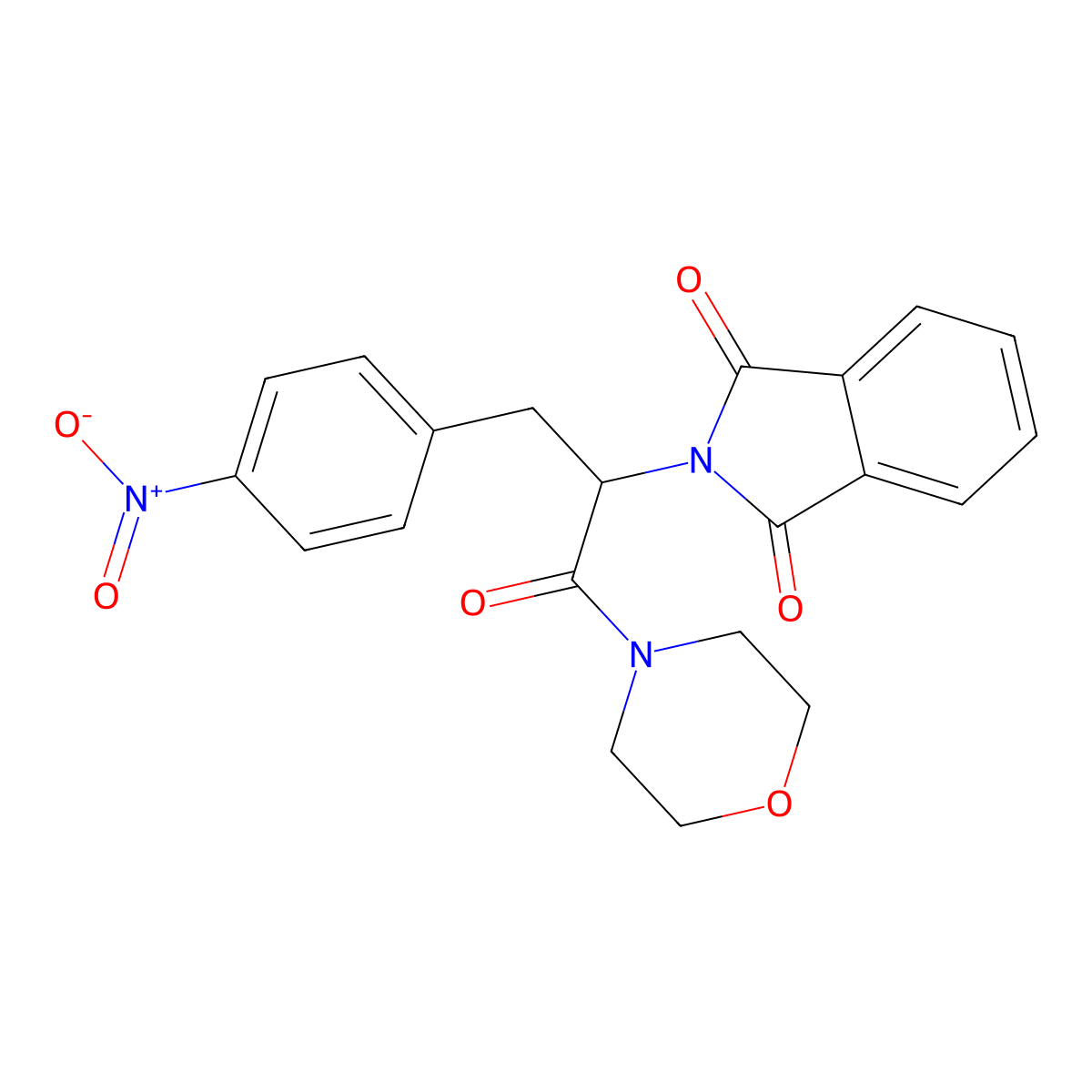 2-(1-Morpholino-3-(4-nitrophenyl)-1-oxopropan-2-yl)isoindoline-1,3-dione molecular structure, CAS 314053-86-6