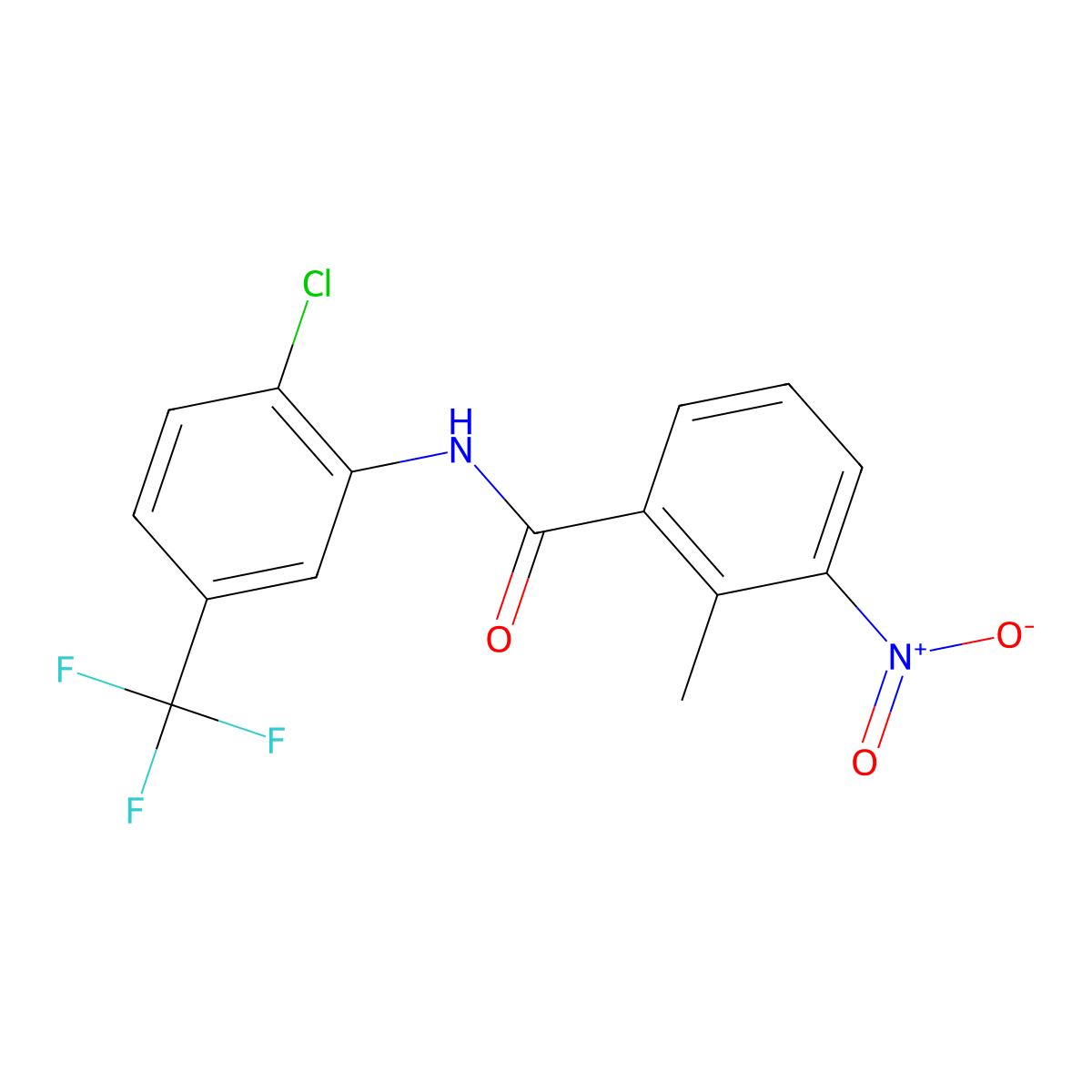 N-[2-chloro-5-(trifluoromethyl)phenyl]-2-methyl-3-nitrobenzamide molecular structure, CAS 314053-94-6