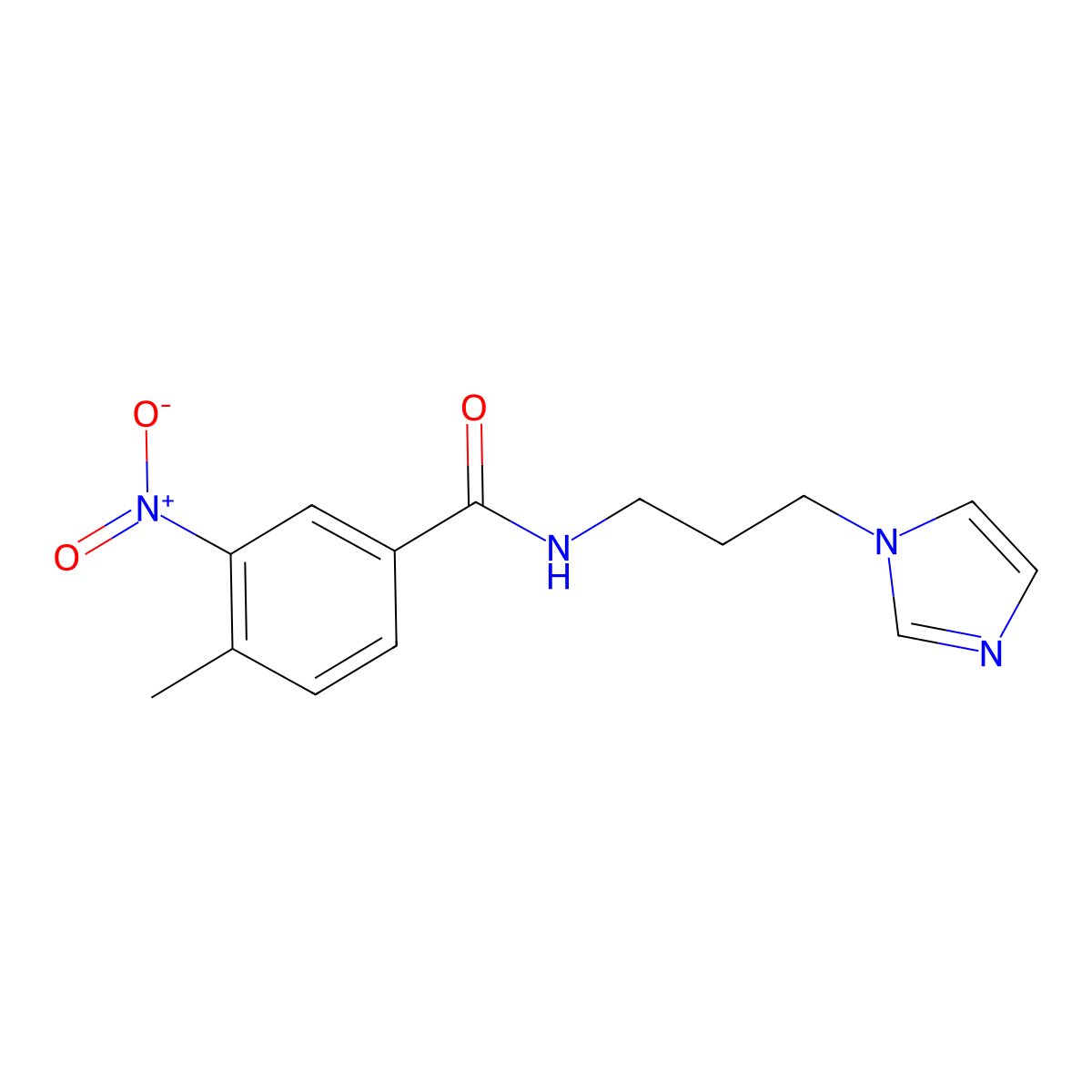N-(3-imidazol-1-ylpropyl)-4-methyl-3-nitrobenzamide molecular structure, CAS 314053-97-9