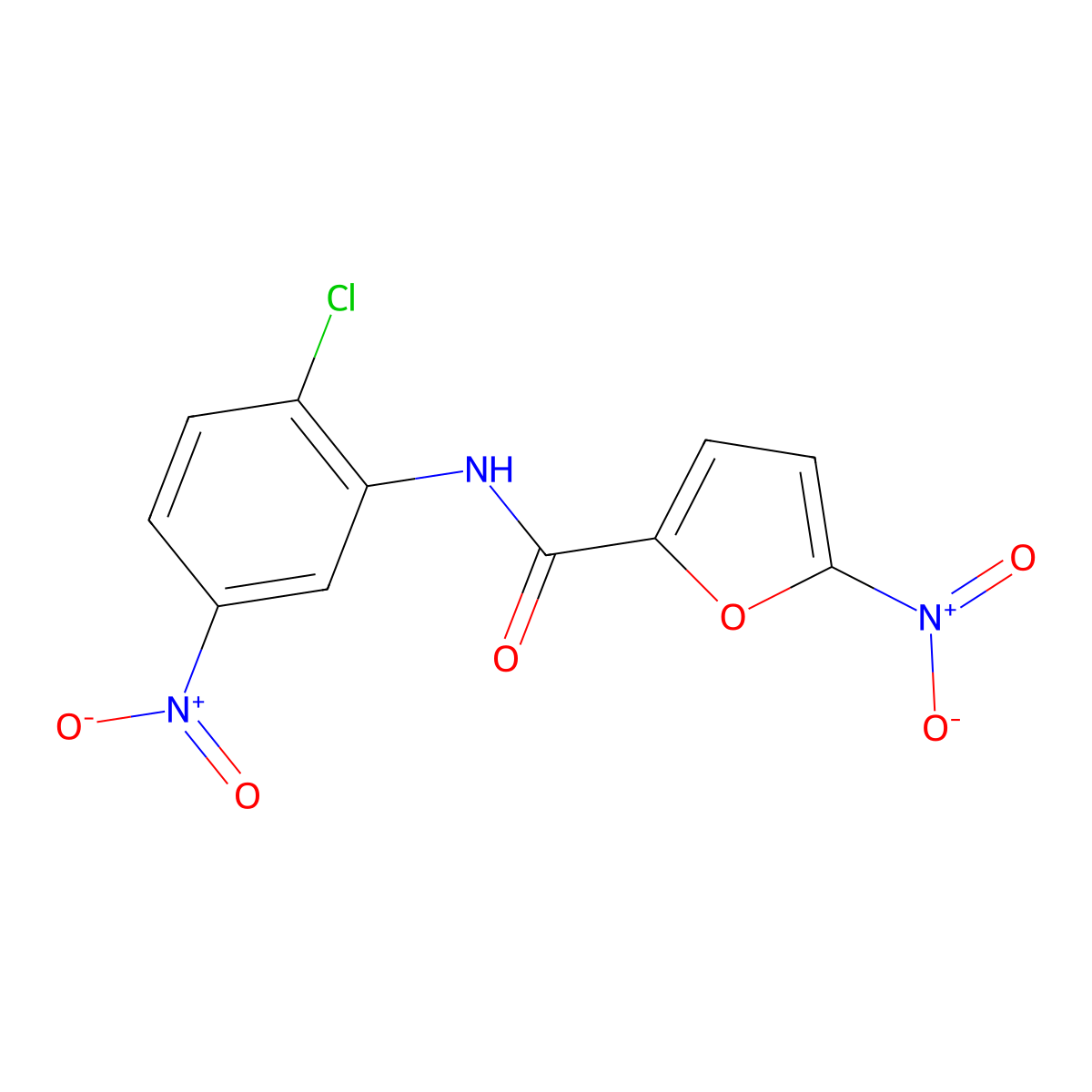 N-(2-chloro-5-nitrophenyl)-5-nitrofuran-2-carboxamide molecular structure, CAS 314053-99-1