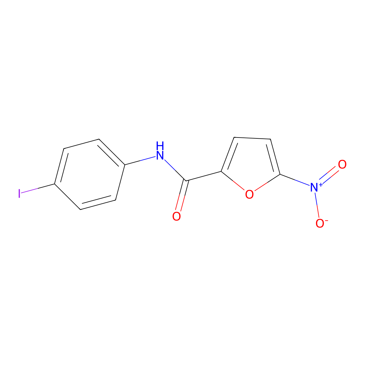 N-(4-iodophenyl)-5-nitrofuran-2-carboxamide molecular structure, CAS 314054-00-7