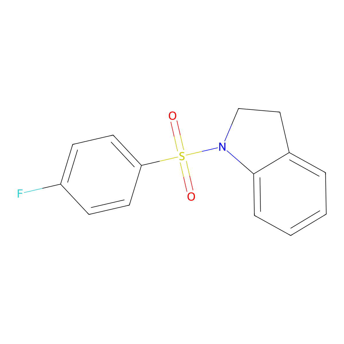 1-(4-Fluorophenyl)sulfonyl-2,3-dihydroindole molecular structure, CAS 314054-14-3