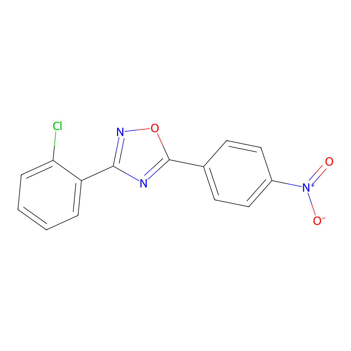 3-(2-Chlorophenyl)-5-(4-nitrophenyl)-1,2,4-oxadiazole molecular structure, CAS 314054-18-7