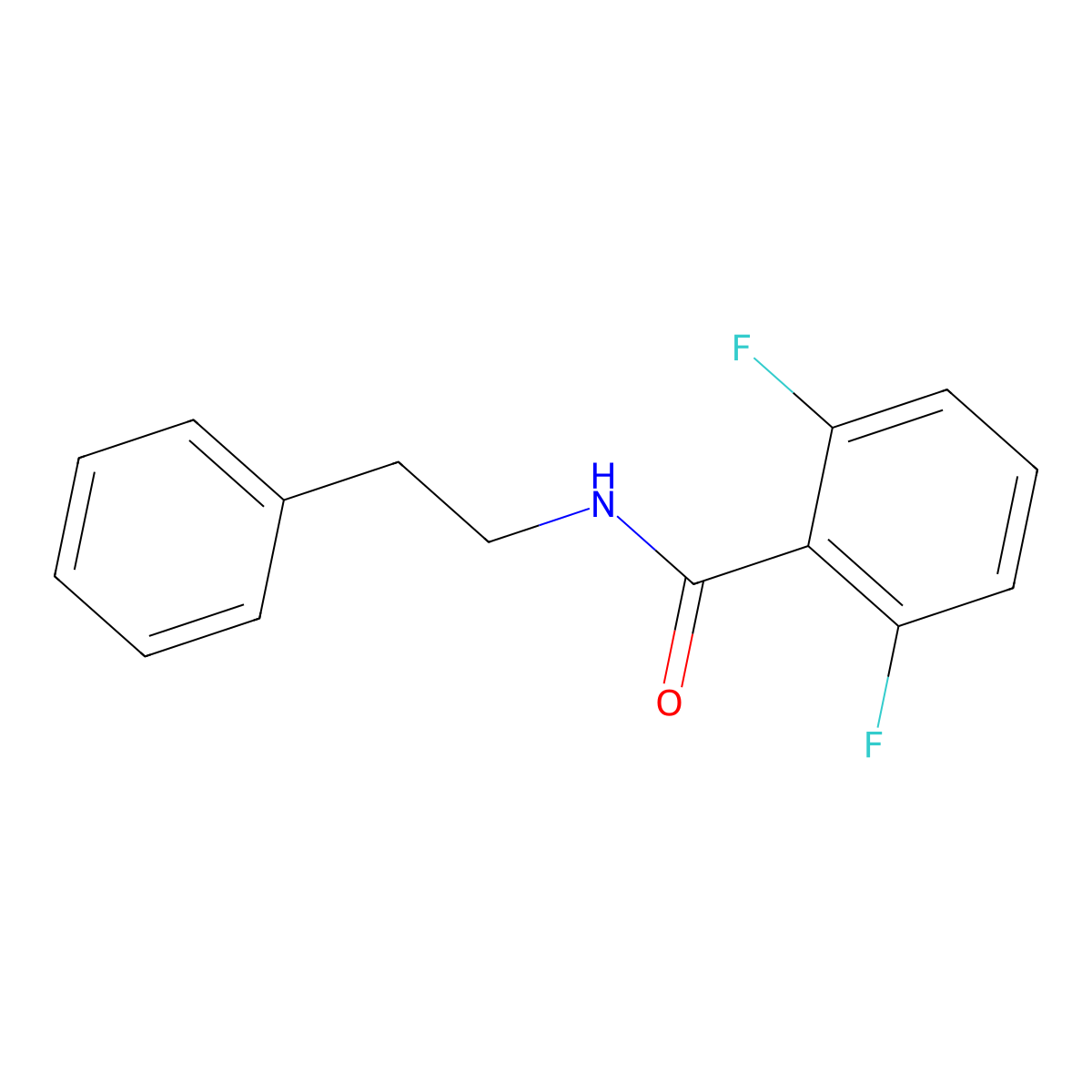 2,6-difluoro-N-(2-phenylethyl)benzamide molecular structure, CAS 314054-21-2