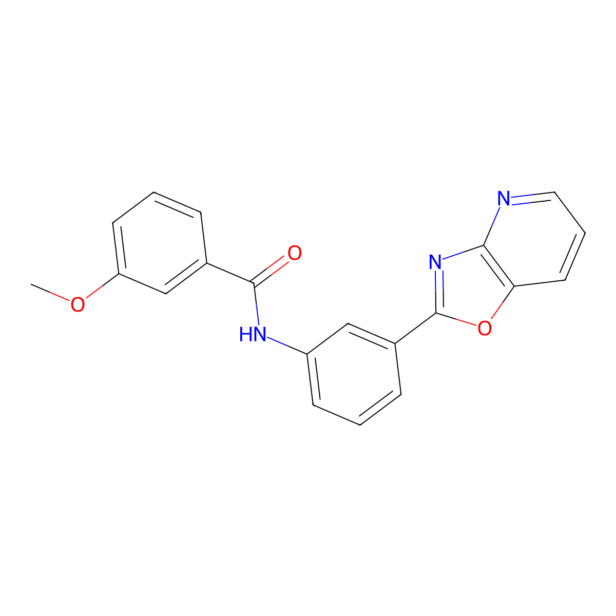 3-methoxy-N-(3-(oxazolo[4,5-b]pyridin-2-yl)phenyl)benzamide molecular structure, CAS 314054-29-0