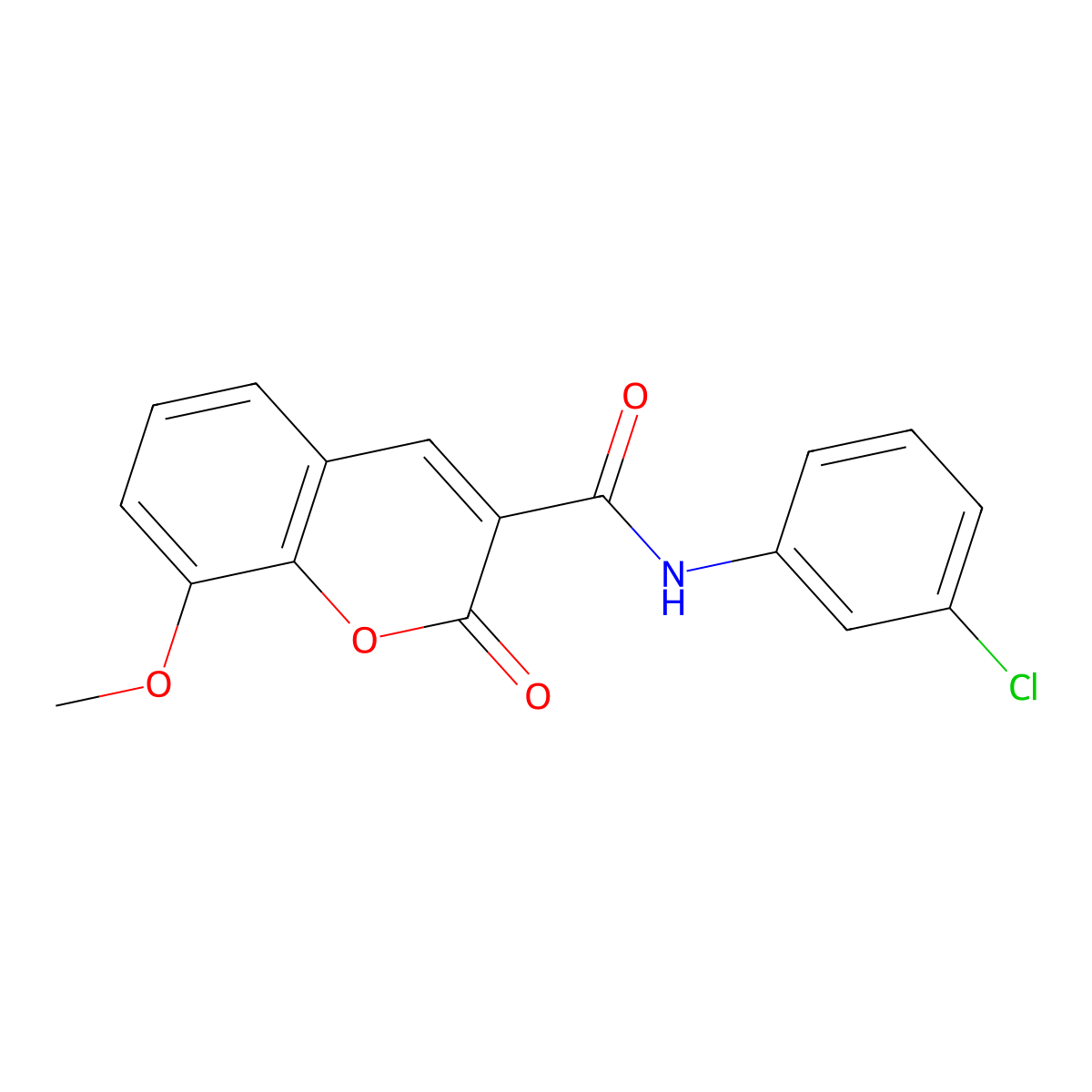 N-(3-Chlorophenyl)-8-methoxy-2-oxo-2H-chromene-3-carboxamide molecular structure, CAS 314054-53-0