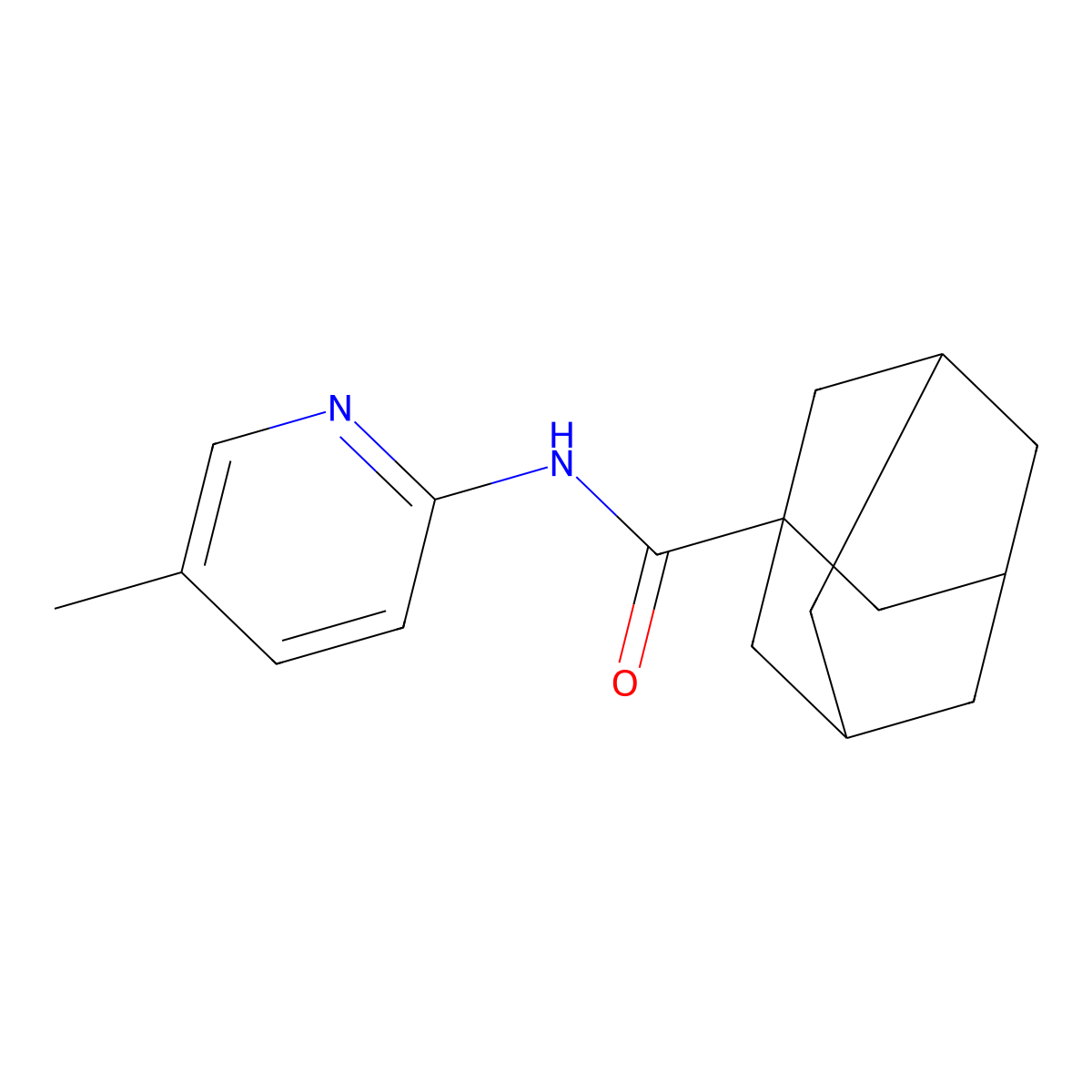 N-(5-methylpyridin-2-yl)adamantane-1-carboxamide molecular structure, CAS 314055-05-5